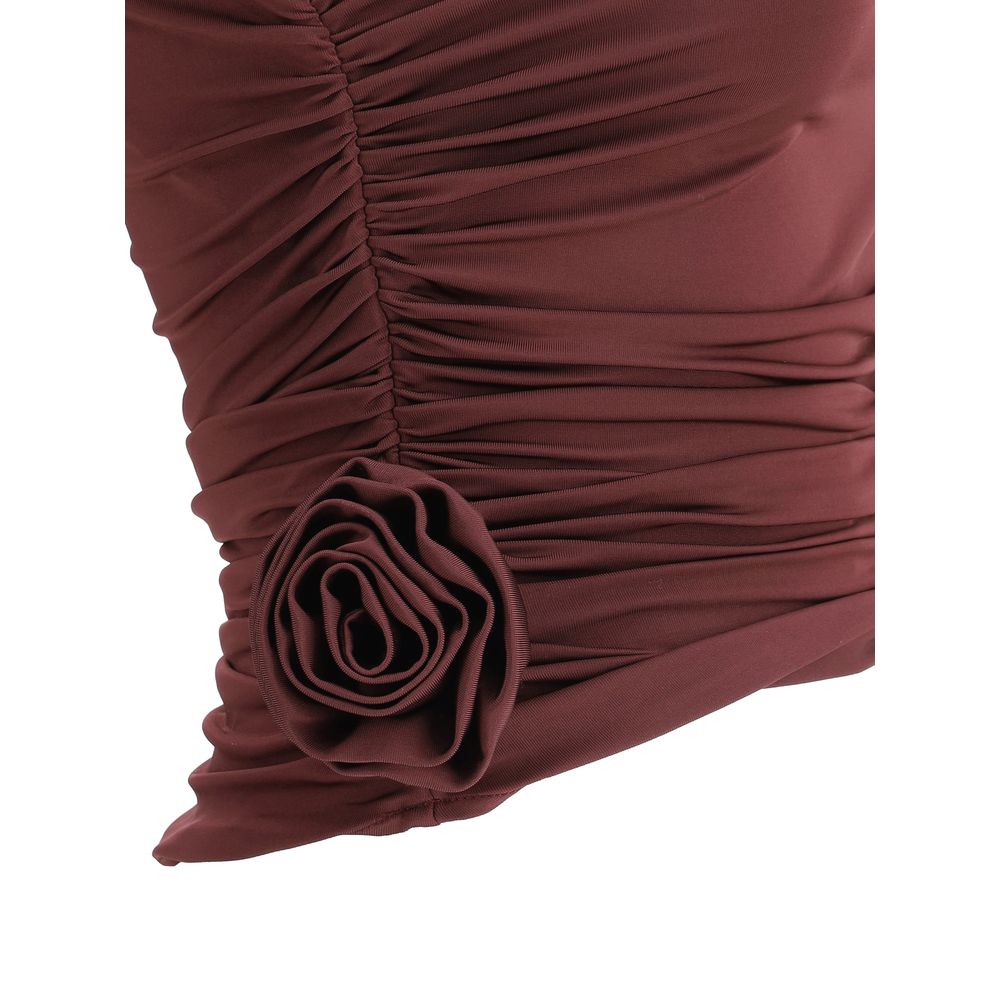 Magda Butrym One-shoulder top with rose detail - Arichezz.store