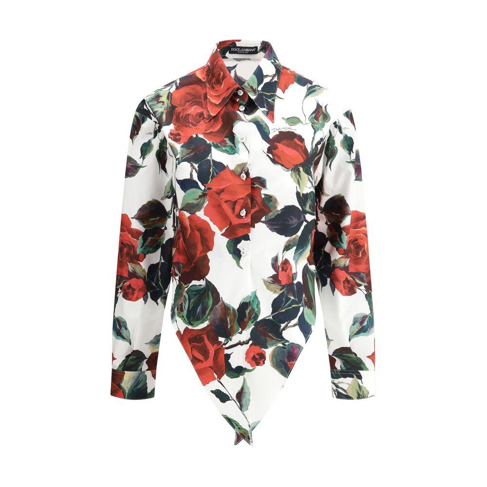 Dolce & Gabbana Asymmetrical rose print Shirt - Arichezz.store