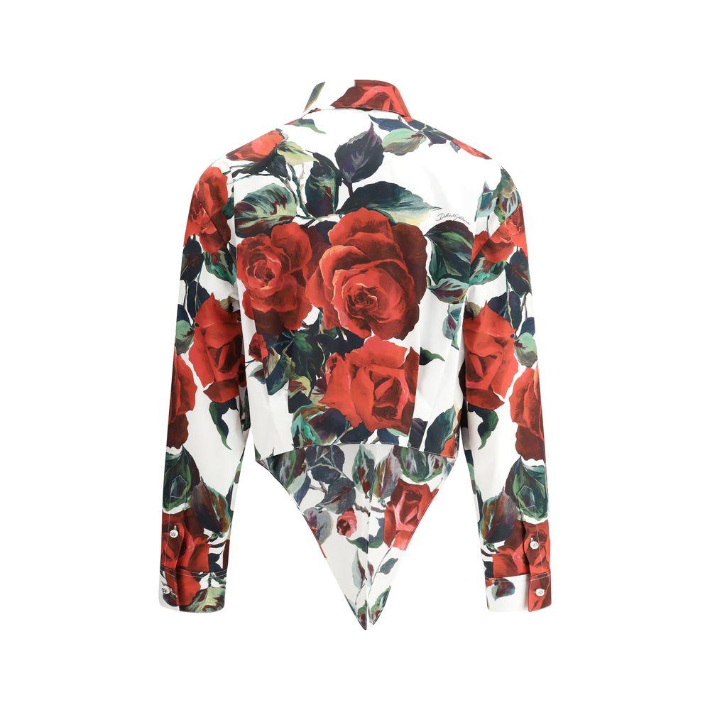 Dolce & Gabbana Asymmetrical rose print Shirt - Arichezz.store