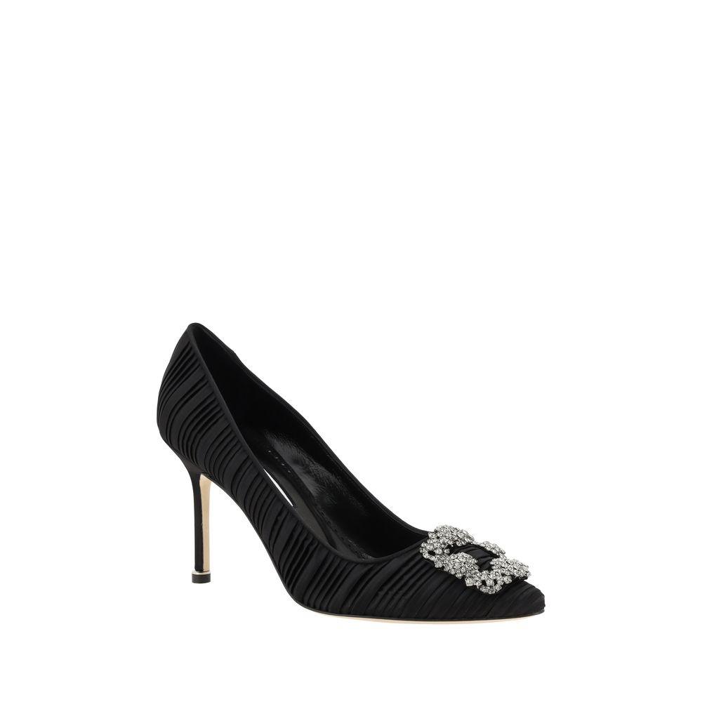 Manolo Blahnik Satin Hangisi Pumps - Arichezz.store