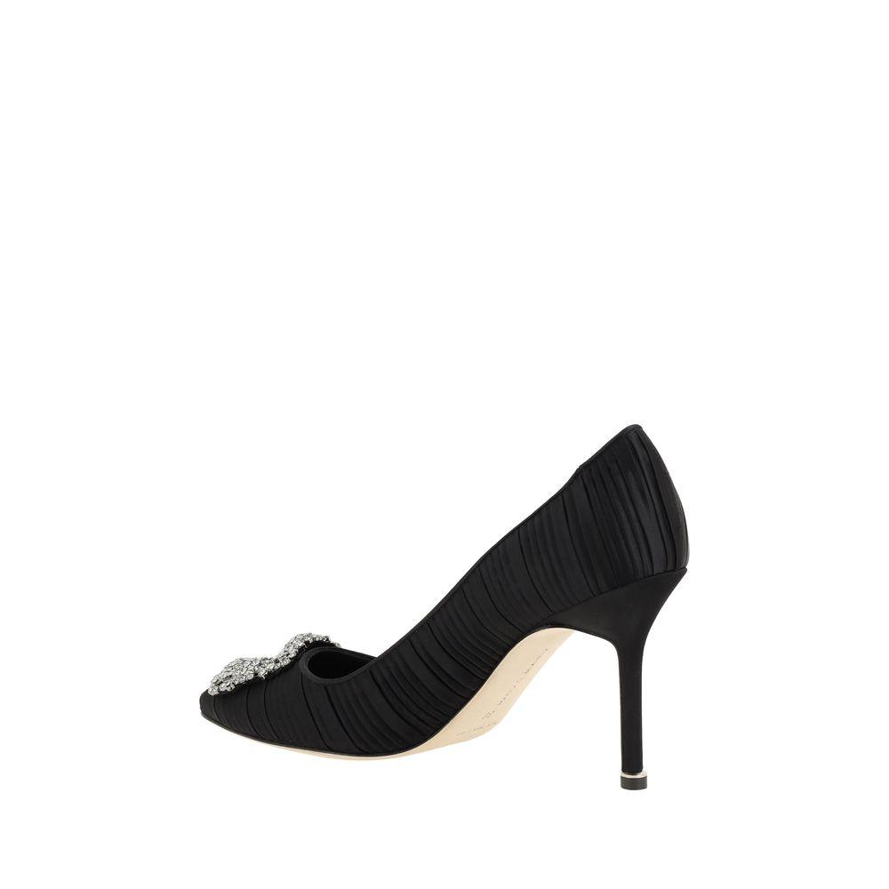 Manolo Blahnik Satin Hangisi Pumps - Arichezz.store