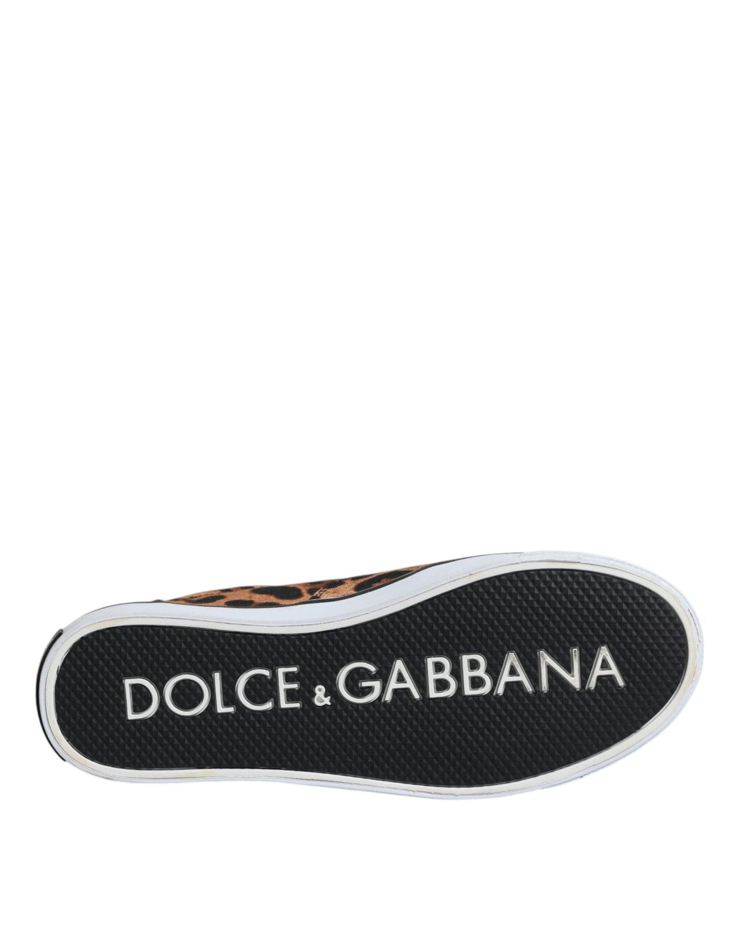 Dolce & Gabbana Brown Leopard Logo Print Cotton Sneakers Shoes - Arichezz.store