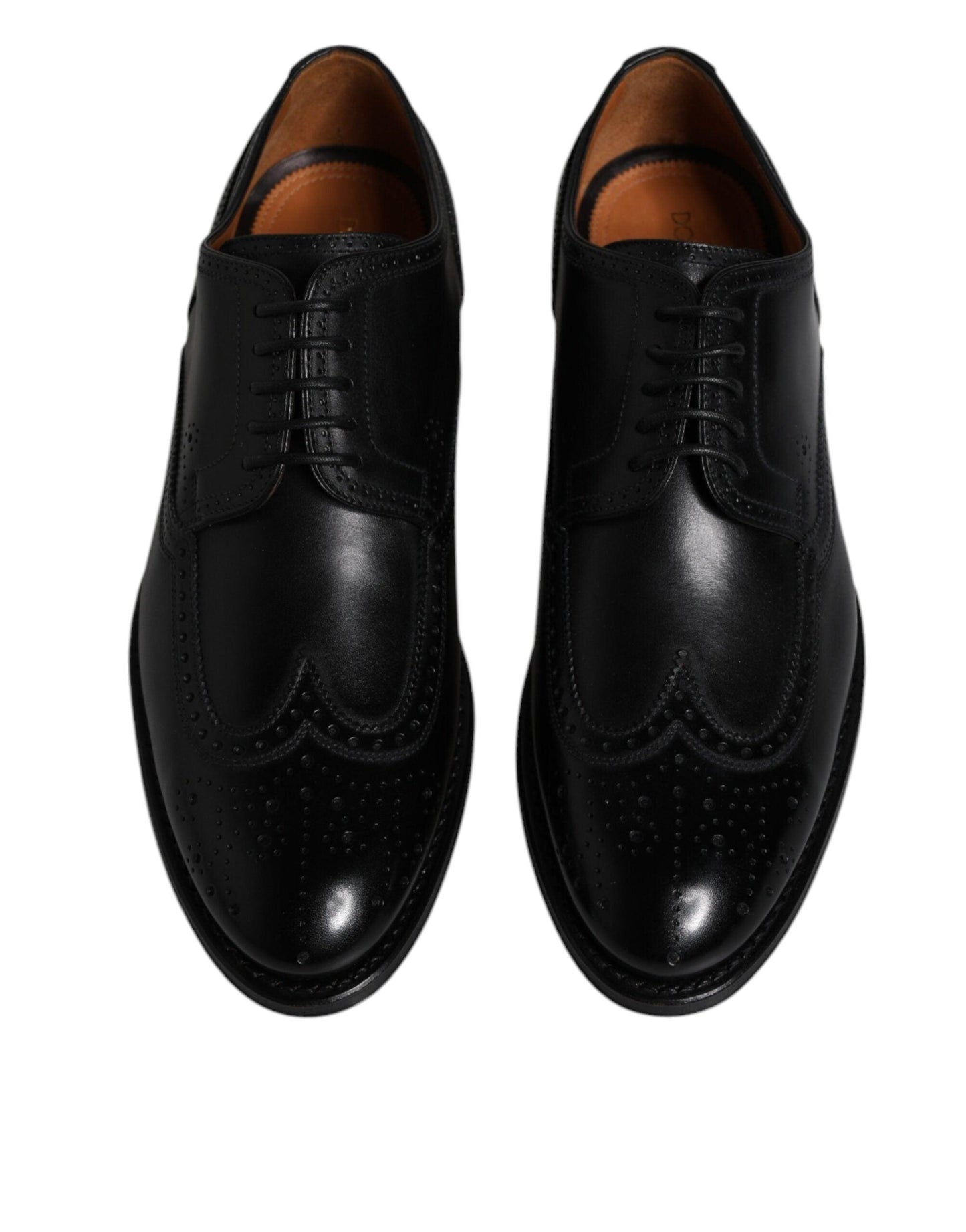 Dolce & Gabbana Black Leather Derby Wingtip Shoes - Arichezz.store