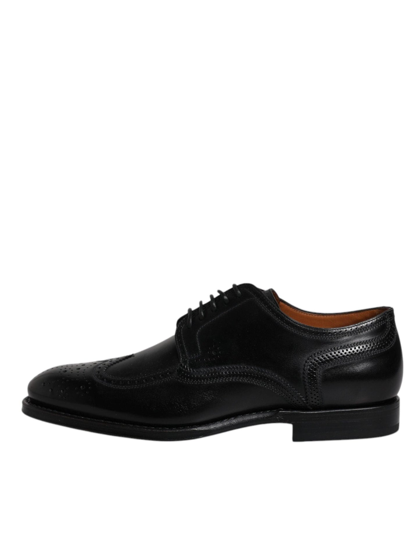 Dolce & Gabbana Black Leather Derby Wingtip Shoes - Arichezz.store