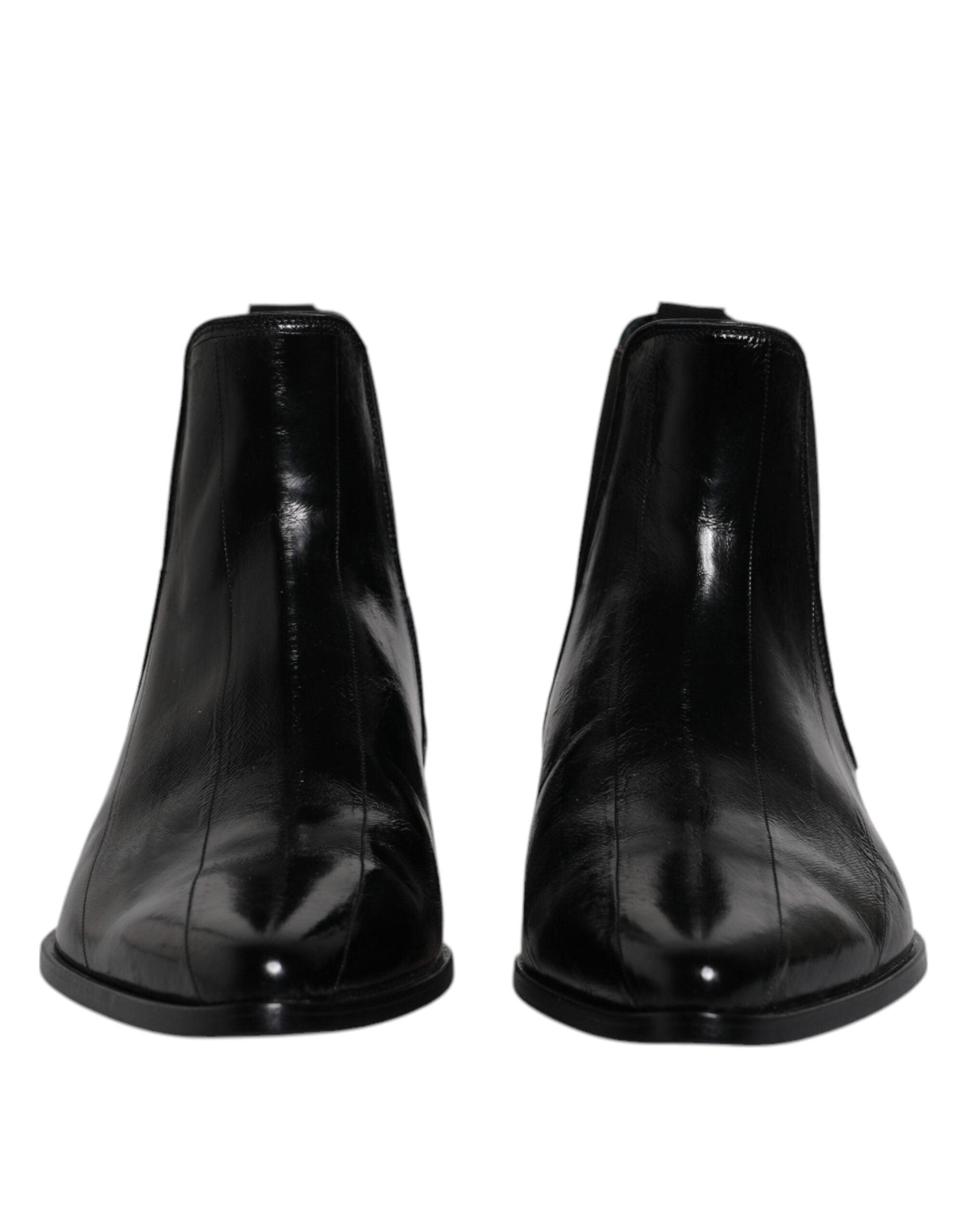 Dolce & Gabbana Black Leather Chelsea Boots - Arichezz.store