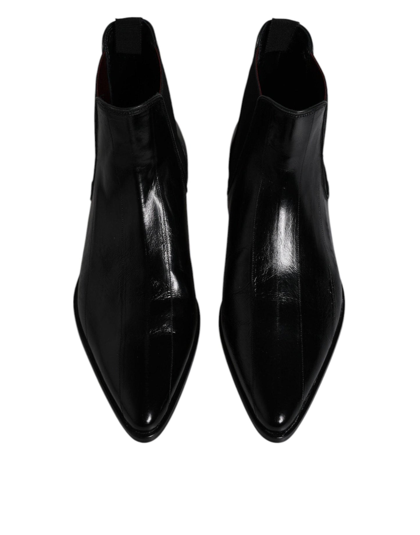 Dolce & Gabbana Black Leather Chelsea Boots - Arichezz.store