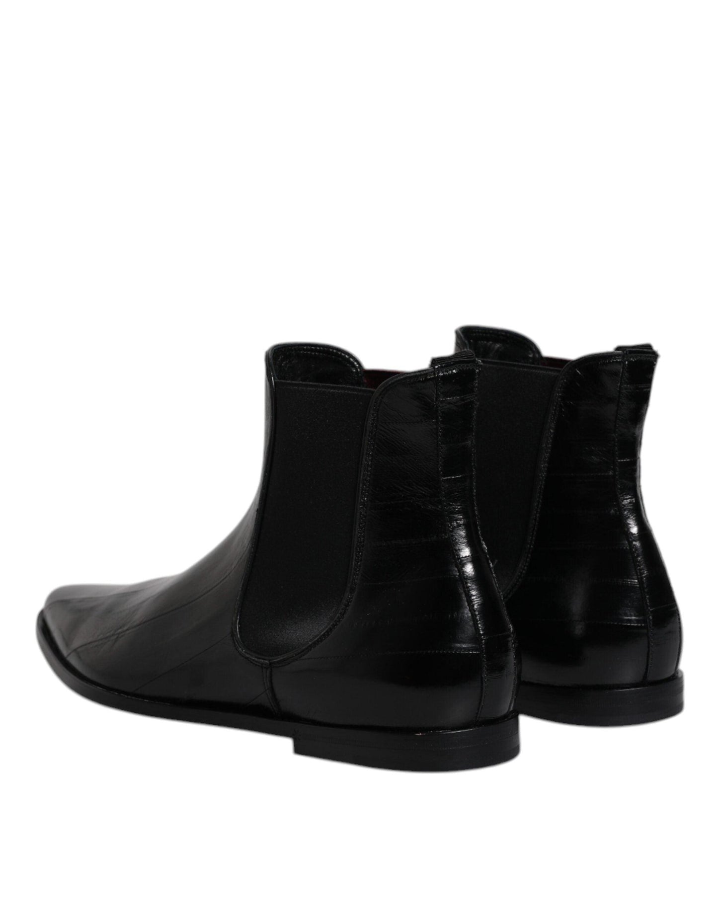 Dolce & Gabbana Black Leather Chelsea Boots - Arichezz.store