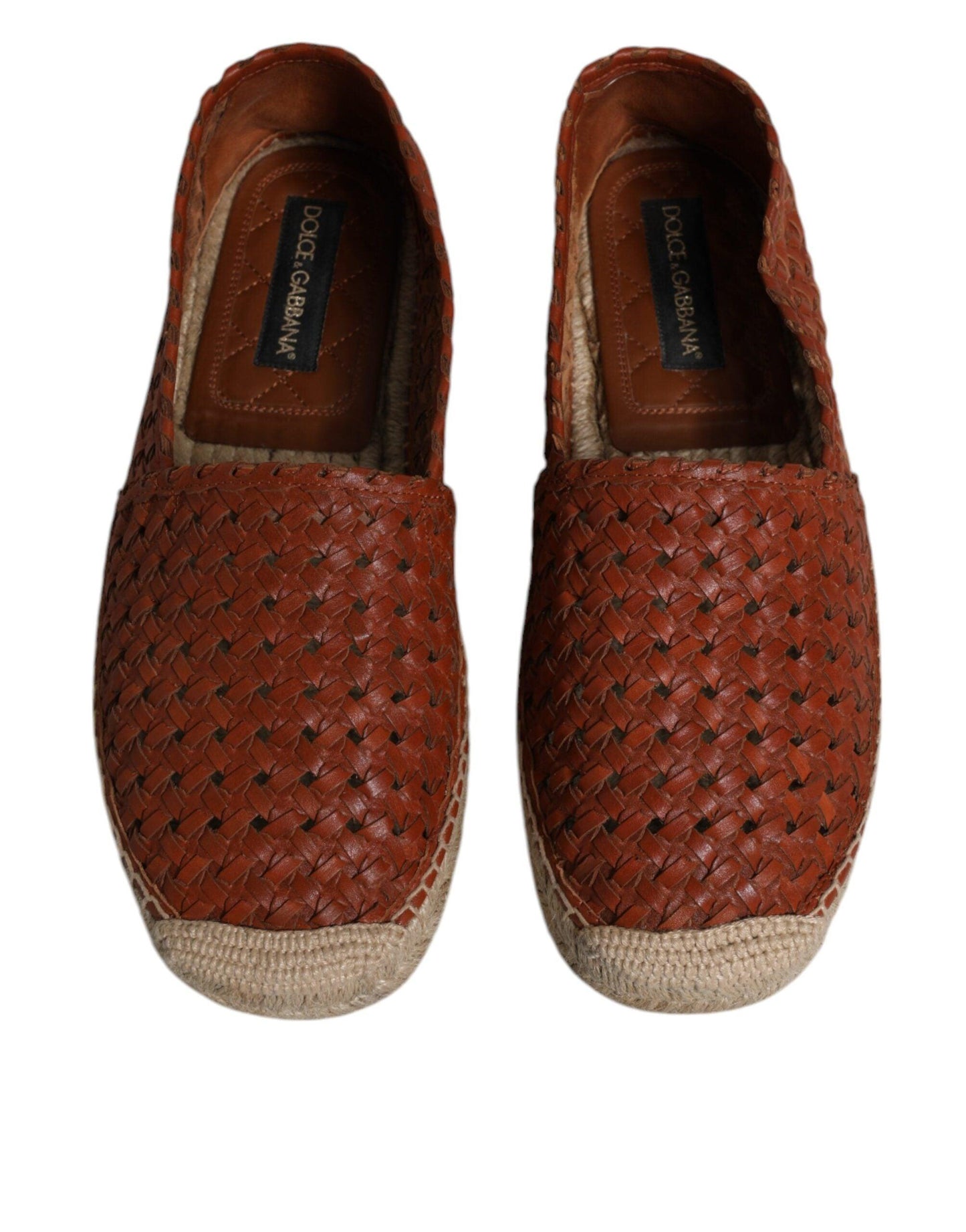 Dolce & Gabbana Maroon Woven Leather Men’s Espadrille Shoes - Arichezz.store