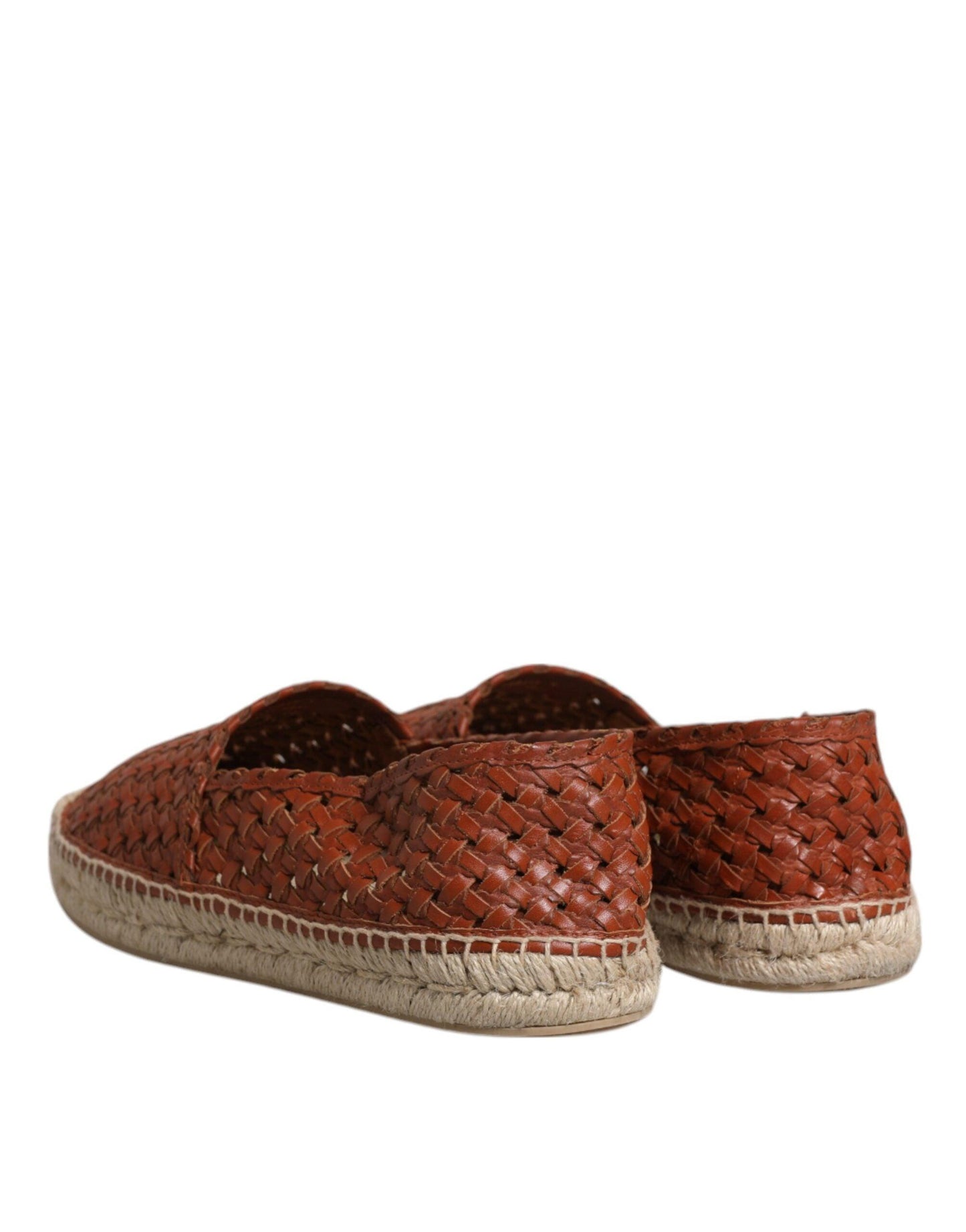 Dolce & Gabbana Maroon Woven Leather Men’s Espadrille Shoes - Arichezz.store