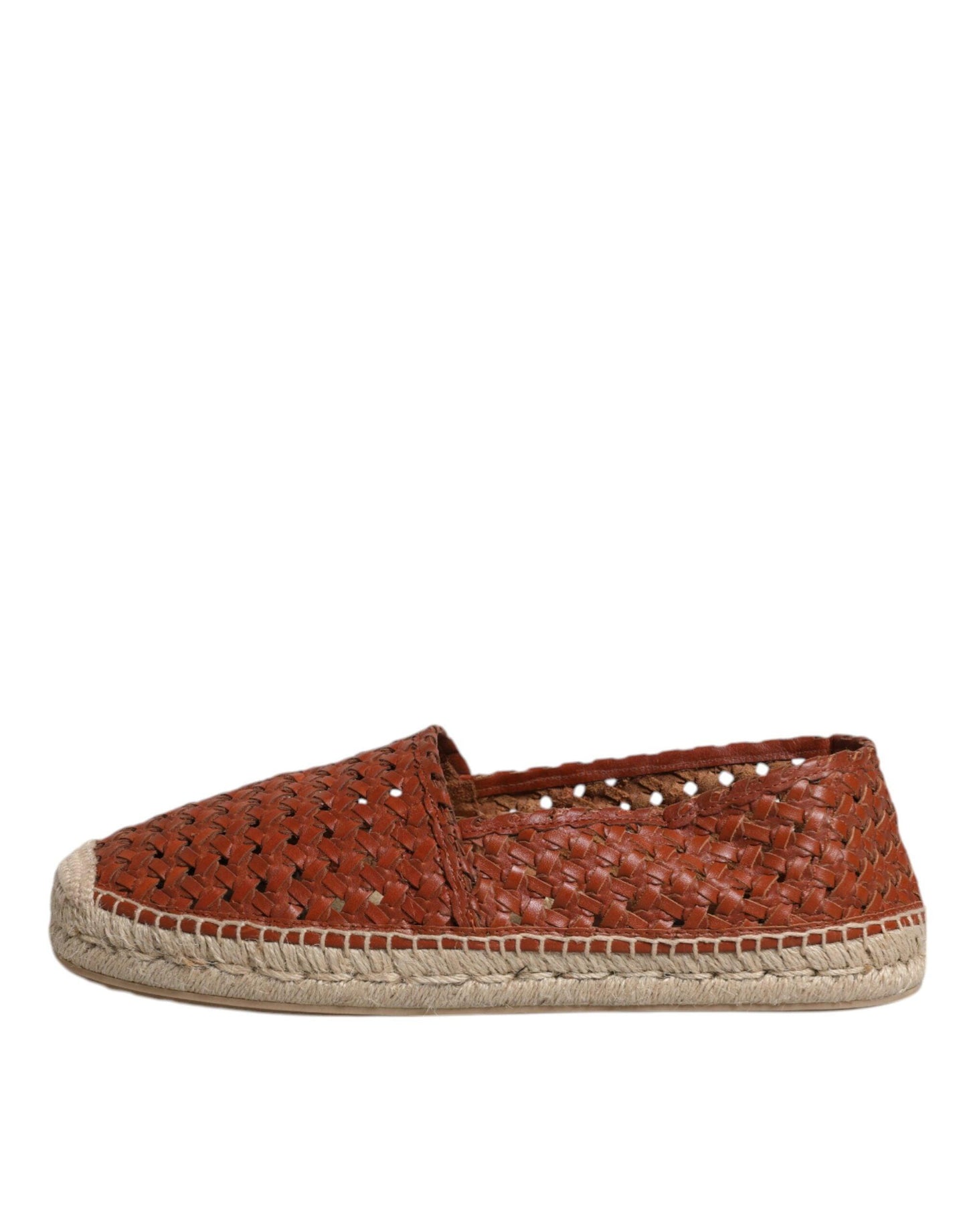 Dolce & Gabbana Maroon Woven Leather Men’s Espadrille Shoes - Arichezz.store