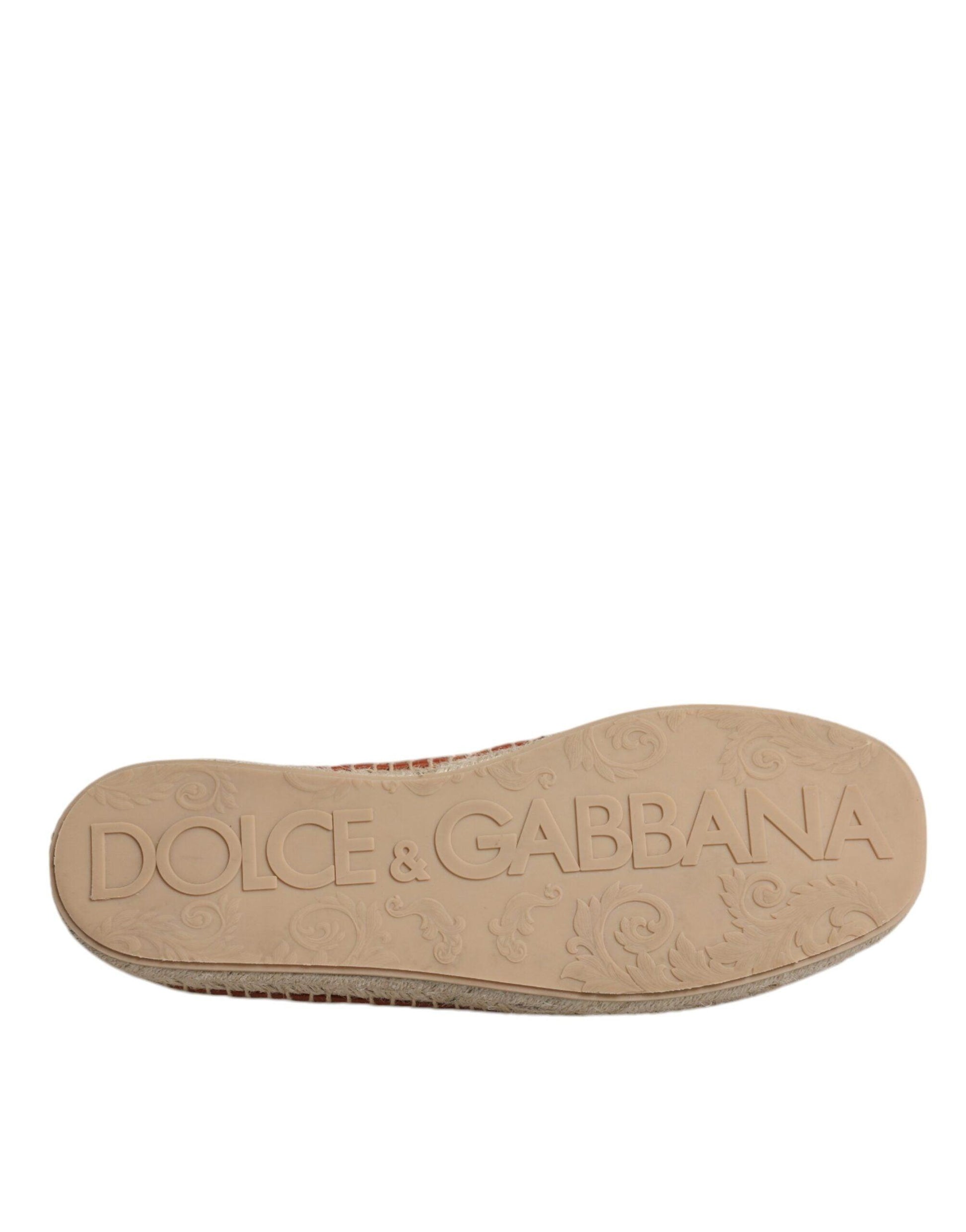 Dolce & Gabbana Maroon Woven Leather Men’s Espadrille Shoes - Arichezz.store