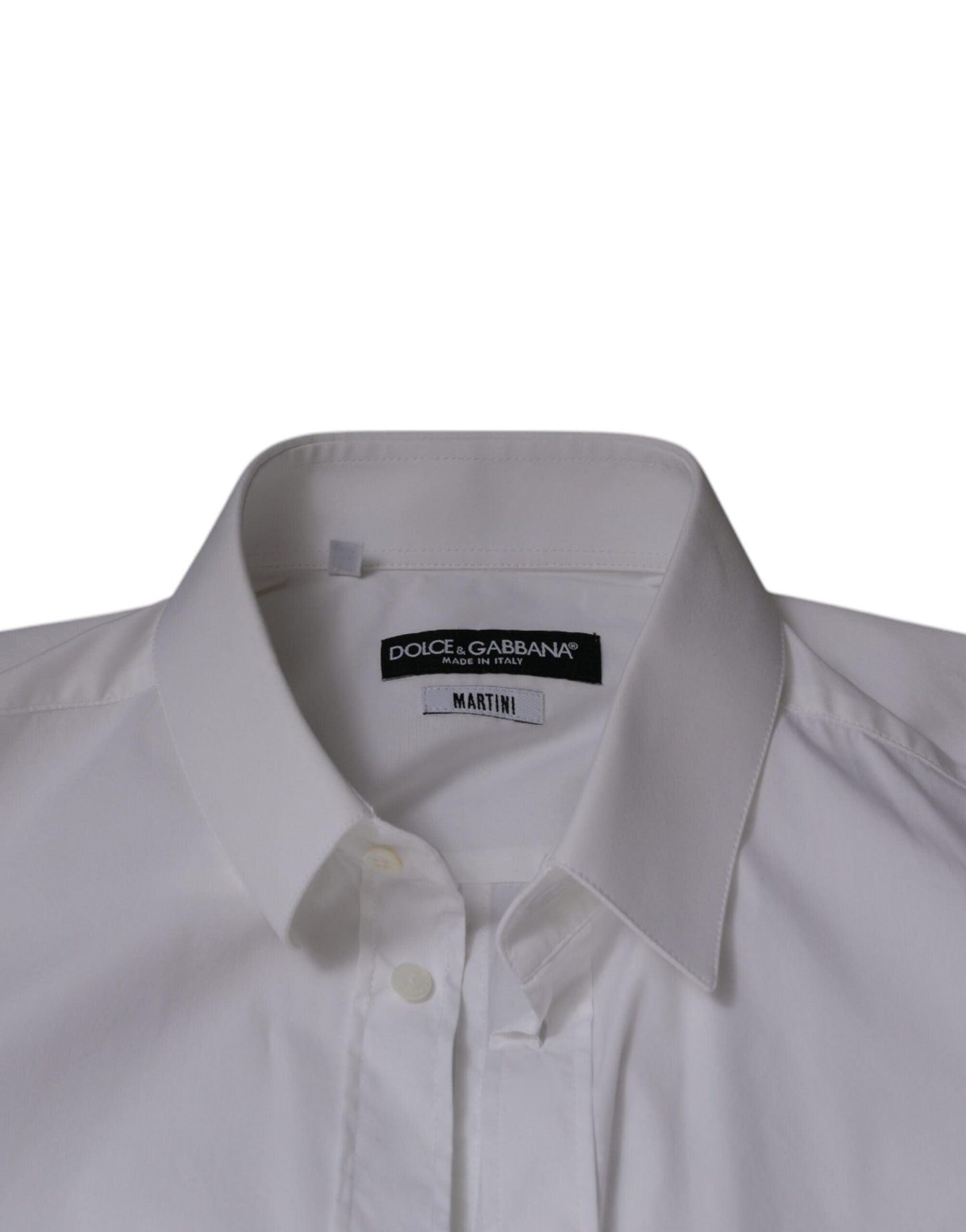 Dolce & Gabbana White Cotton Blend MARTINI Dress Shirt - Arichezz.store