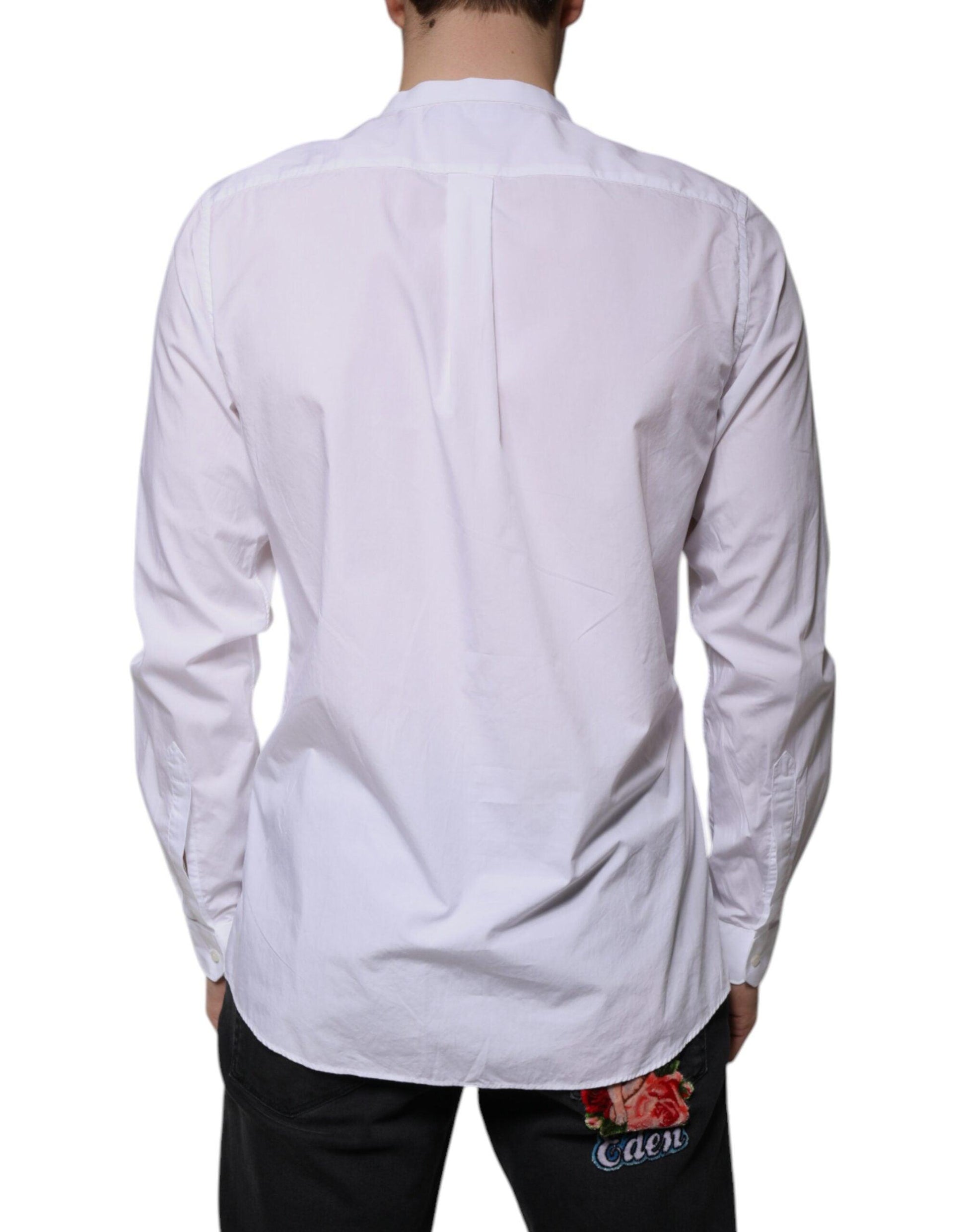 Dolce & Gabbana White Cotton Slim Fit MARTINI Dress Shirt - Arichezz.store