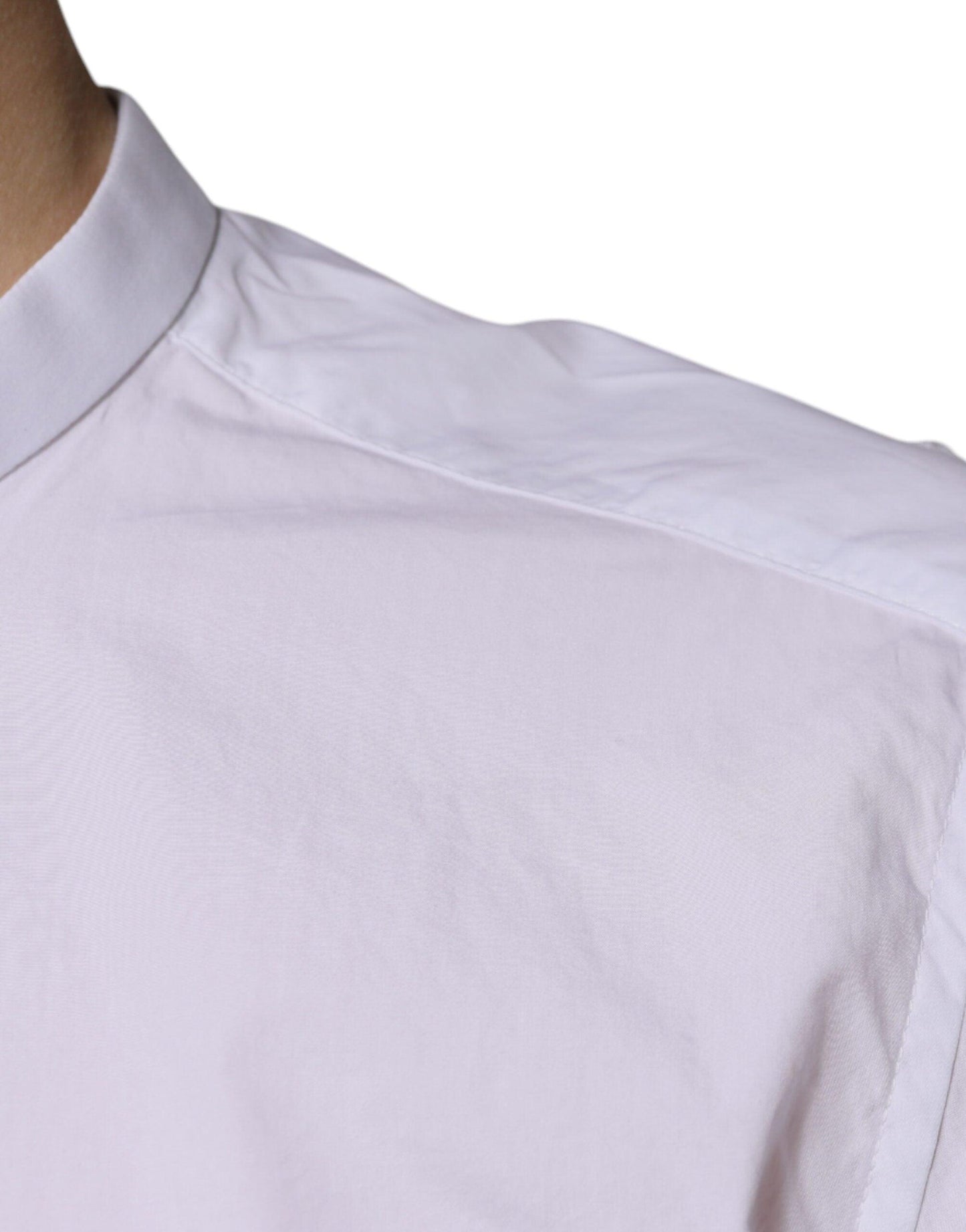 Dolce & Gabbana White Cotton Slim Fit MARTINI Dress Shirt - Arichezz.store