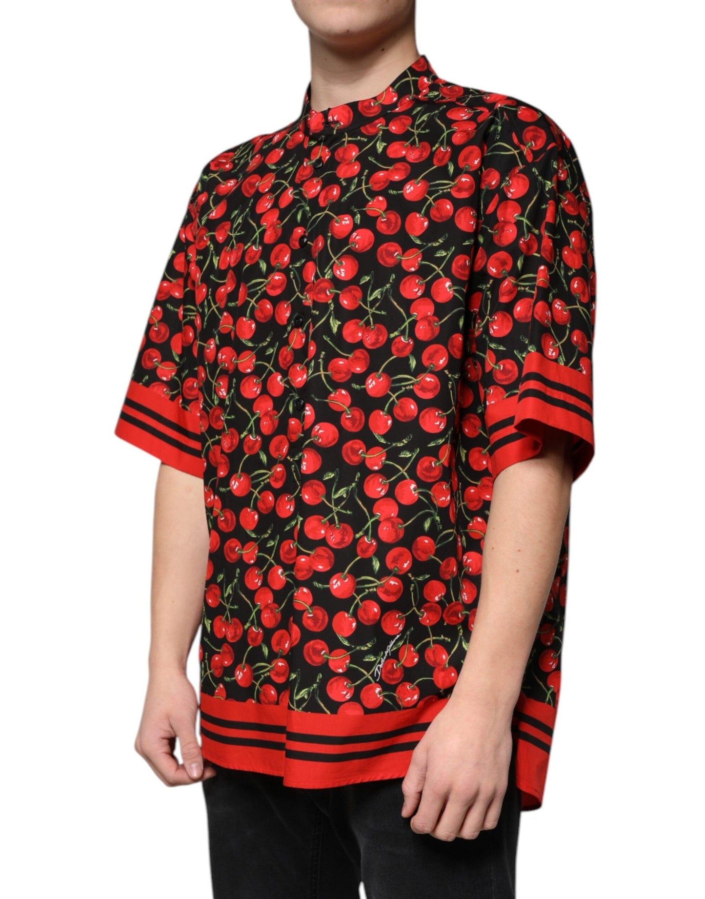 Dolce & Gabbana Black Cherry Print Cotton Shirt - Arichezz.store