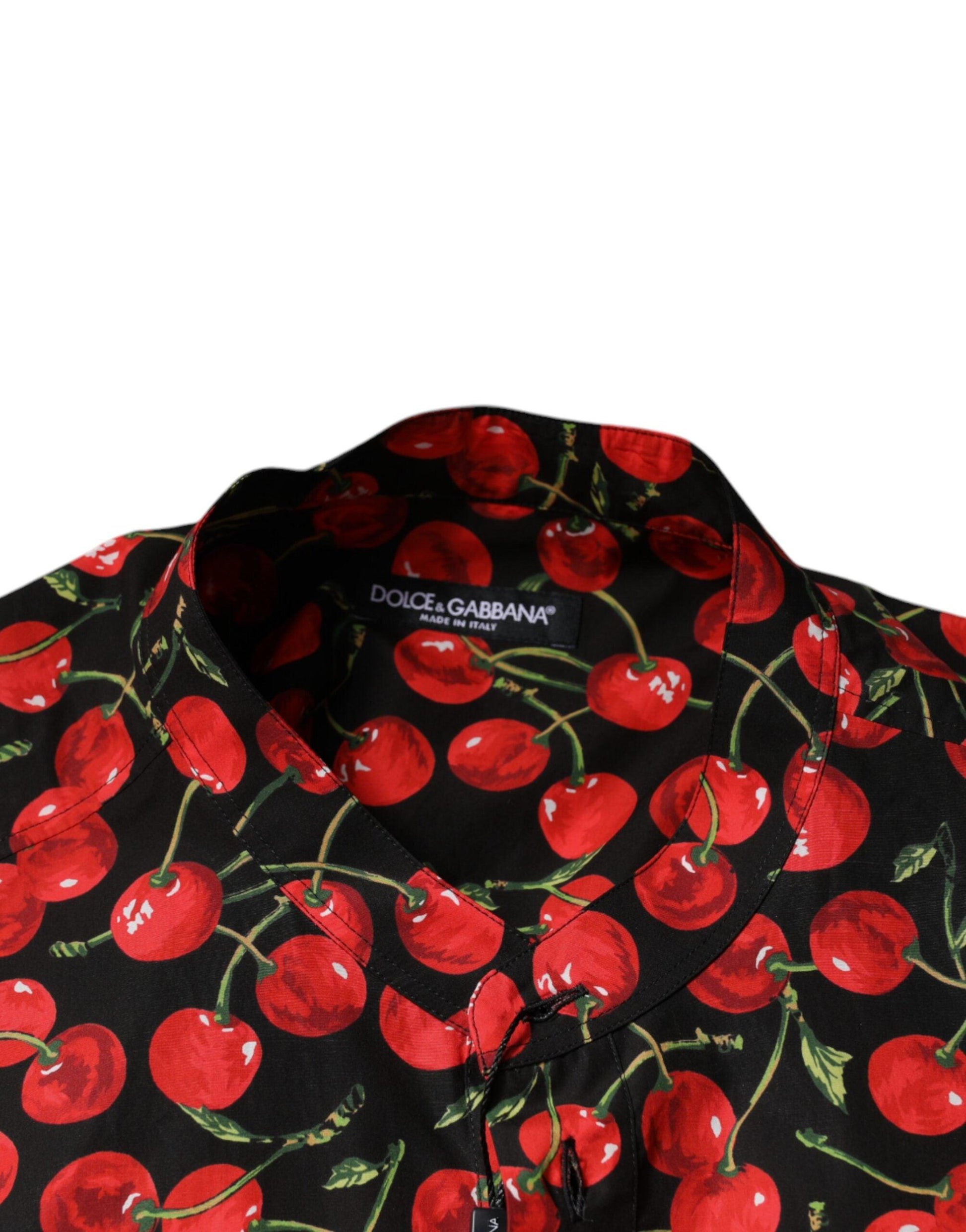 Dolce & Gabbana Black Cherry Print Cotton Shirt - Arichezz.store