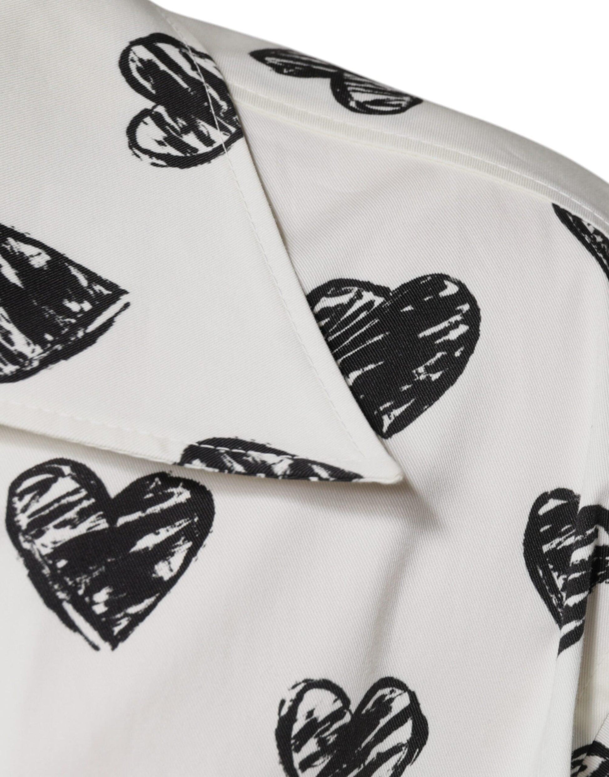 Dolce & Gabbana Heart Print Short Sleeve Casual Shirt - Arichezz.store