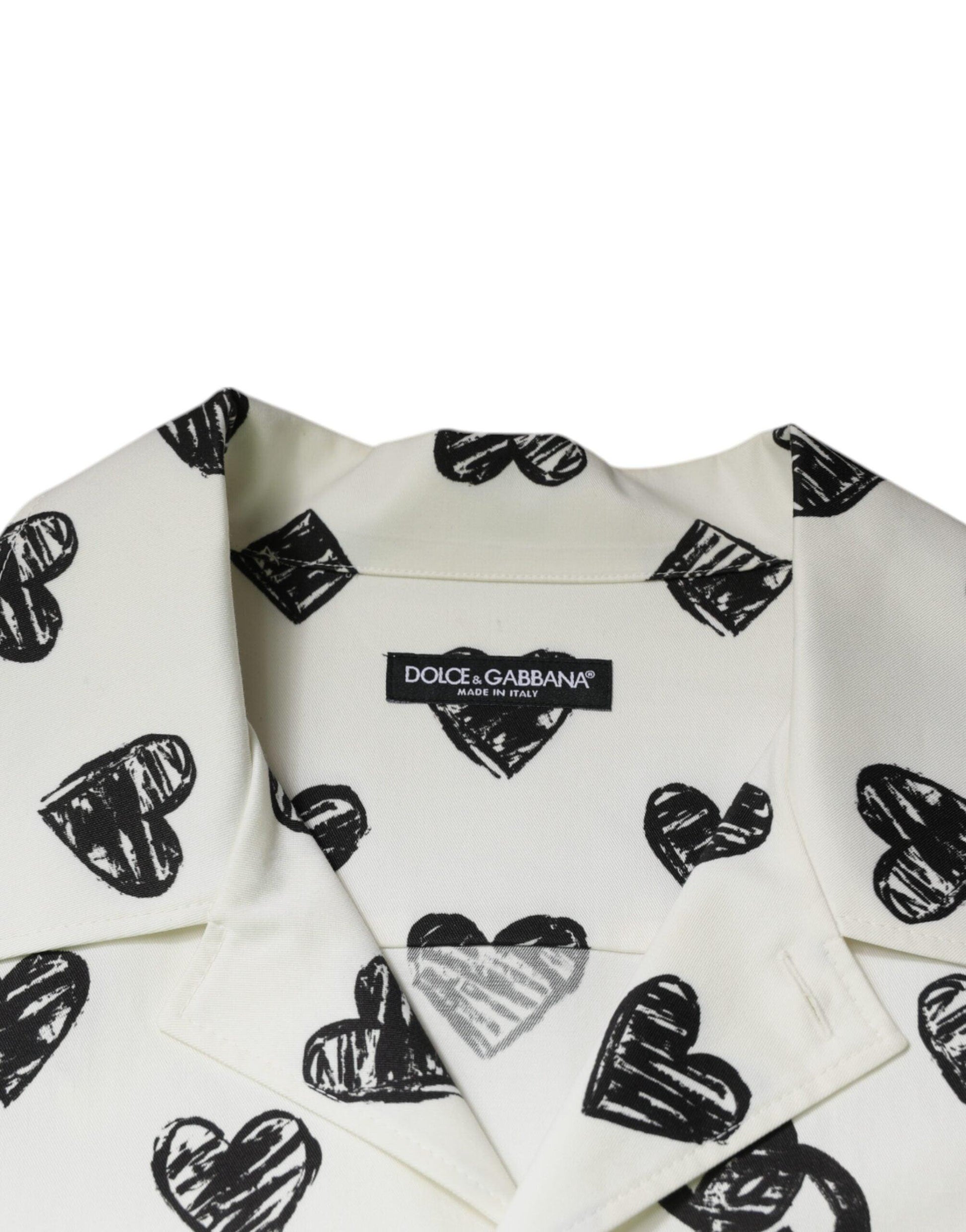 Dolce & Gabbana Heart Print Short Sleeve Casual Shirt - Arichezz.store