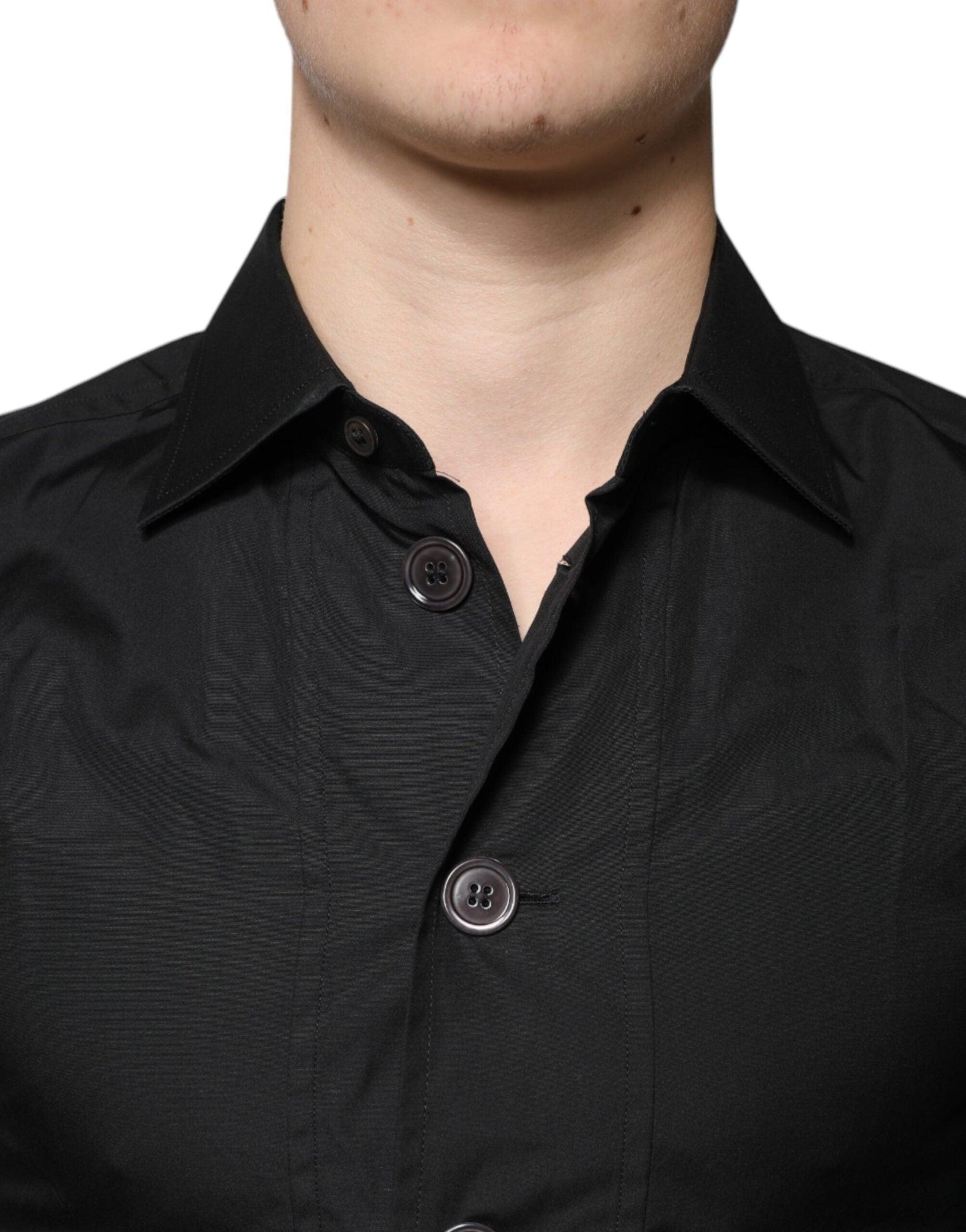 Dolce & Gabbana Black Cotton Formal Long Sleeves Dress Shirt - Arichezz.store