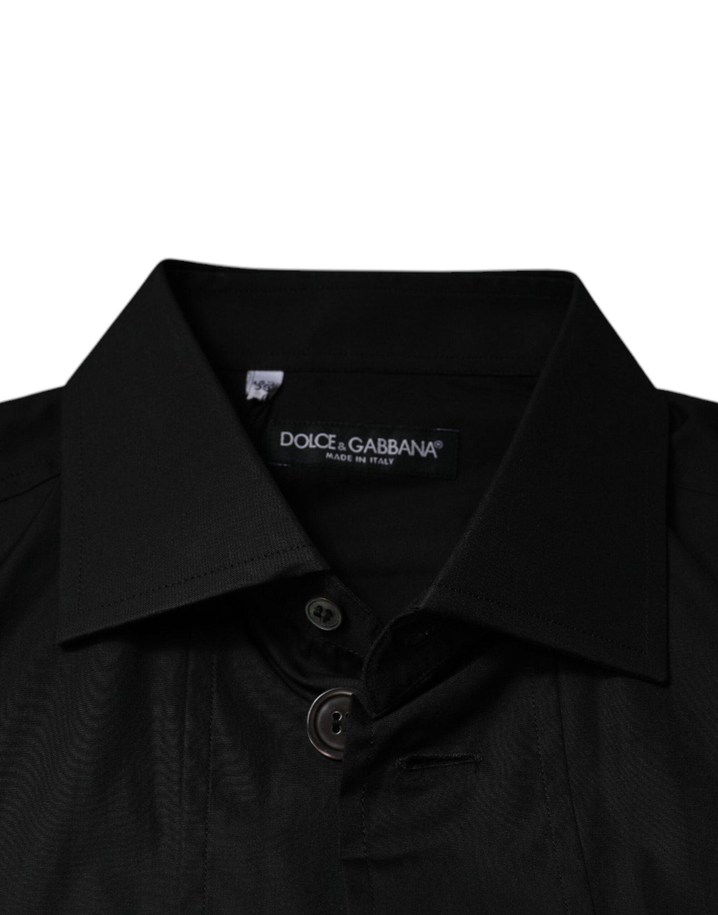 Dolce & Gabbana Black Cotton Formal Long Sleeves Dress Shirt - Arichezz.store