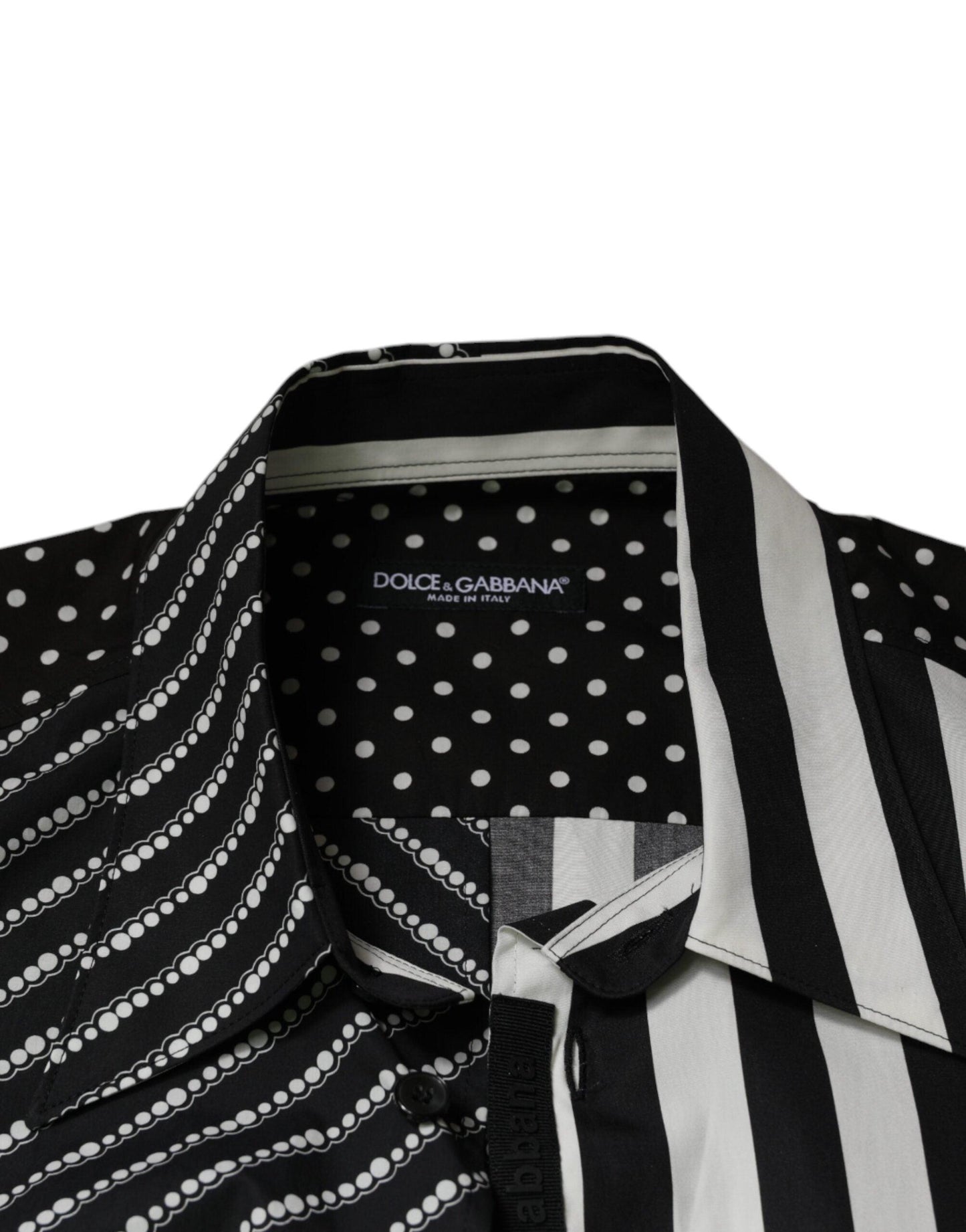 Dolce & Gabbana Black & White Striped Casual Button Down Shirt - Arichezz.store