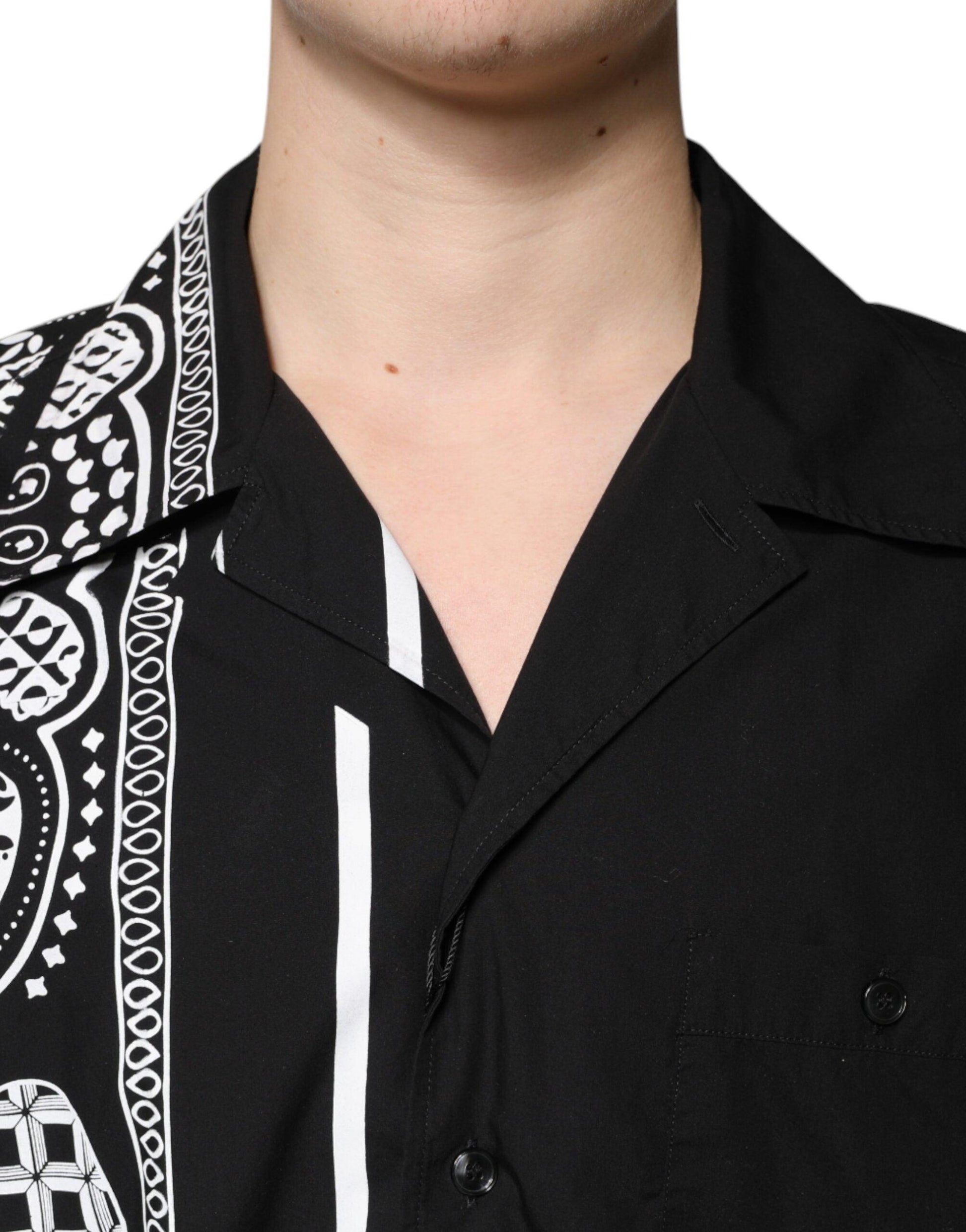 Dolce & Gabbana Black Logo Short Sleeve Button Down Shirt - Arichezz.store