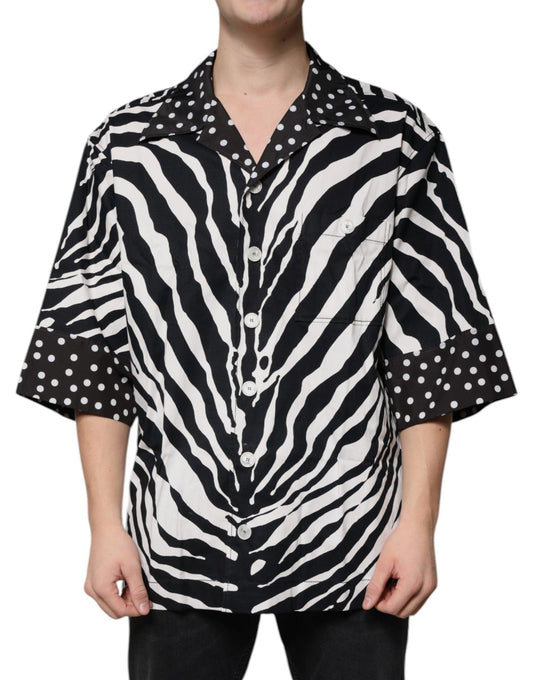 Dolce & Gabbana Black and White Zebra Oversize Shirt - Arichezz.store