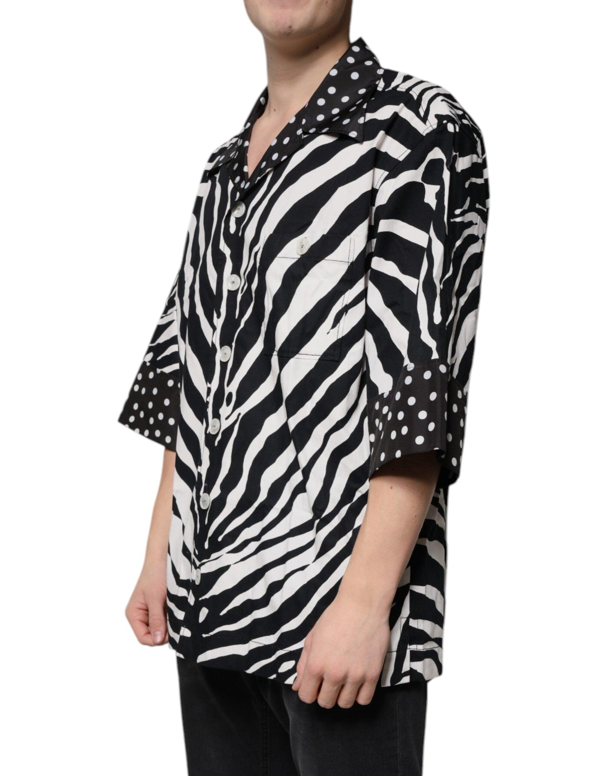 Dolce & Gabbana Black and White Zebra Oversize Shirt - Arichezz.store