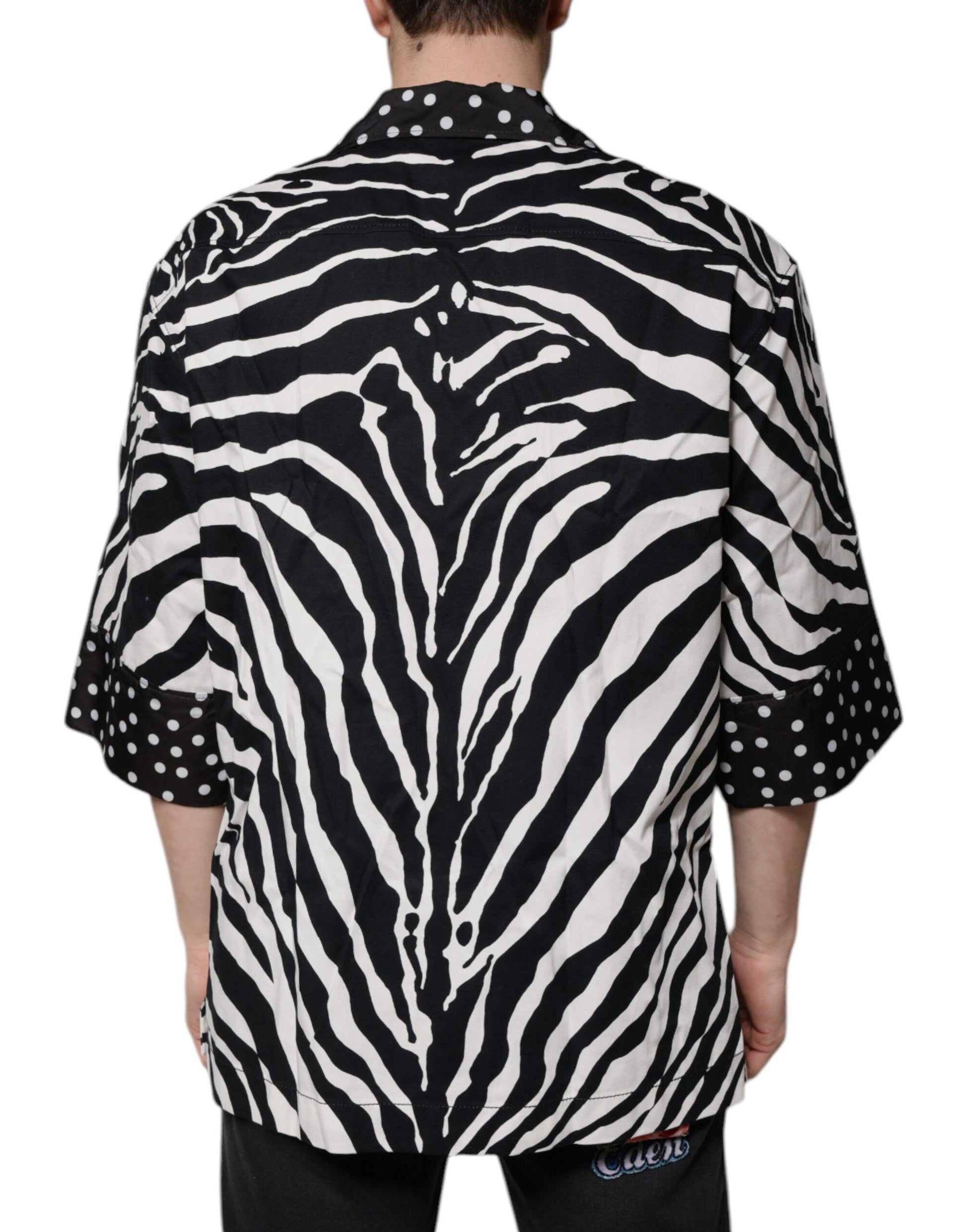 Dolce & Gabbana Black and White Zebra Oversize Shirt - Arichezz.store