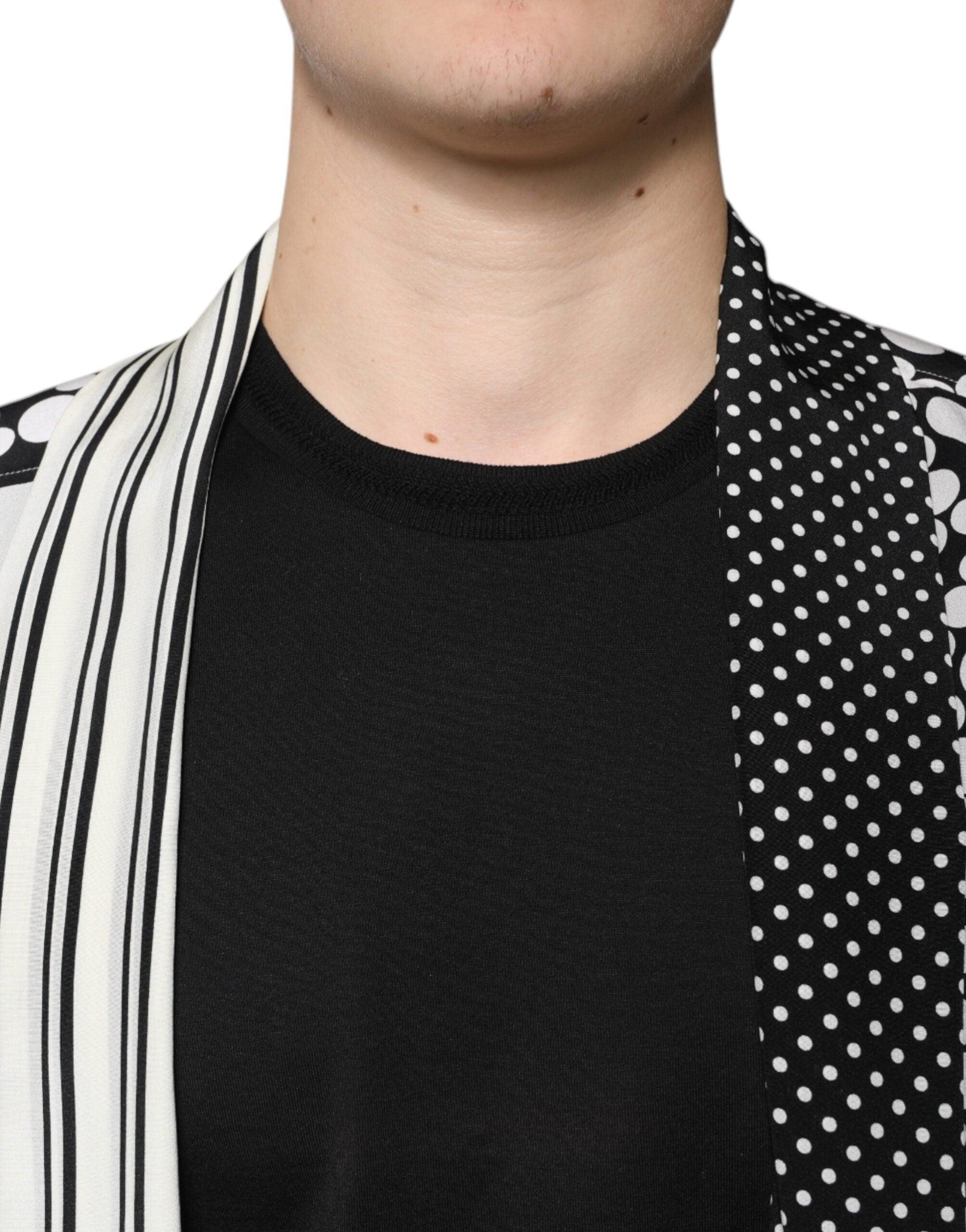 Dolce & Gabbana Black & White Polka Dot Silk Shirt - Arichezz.store