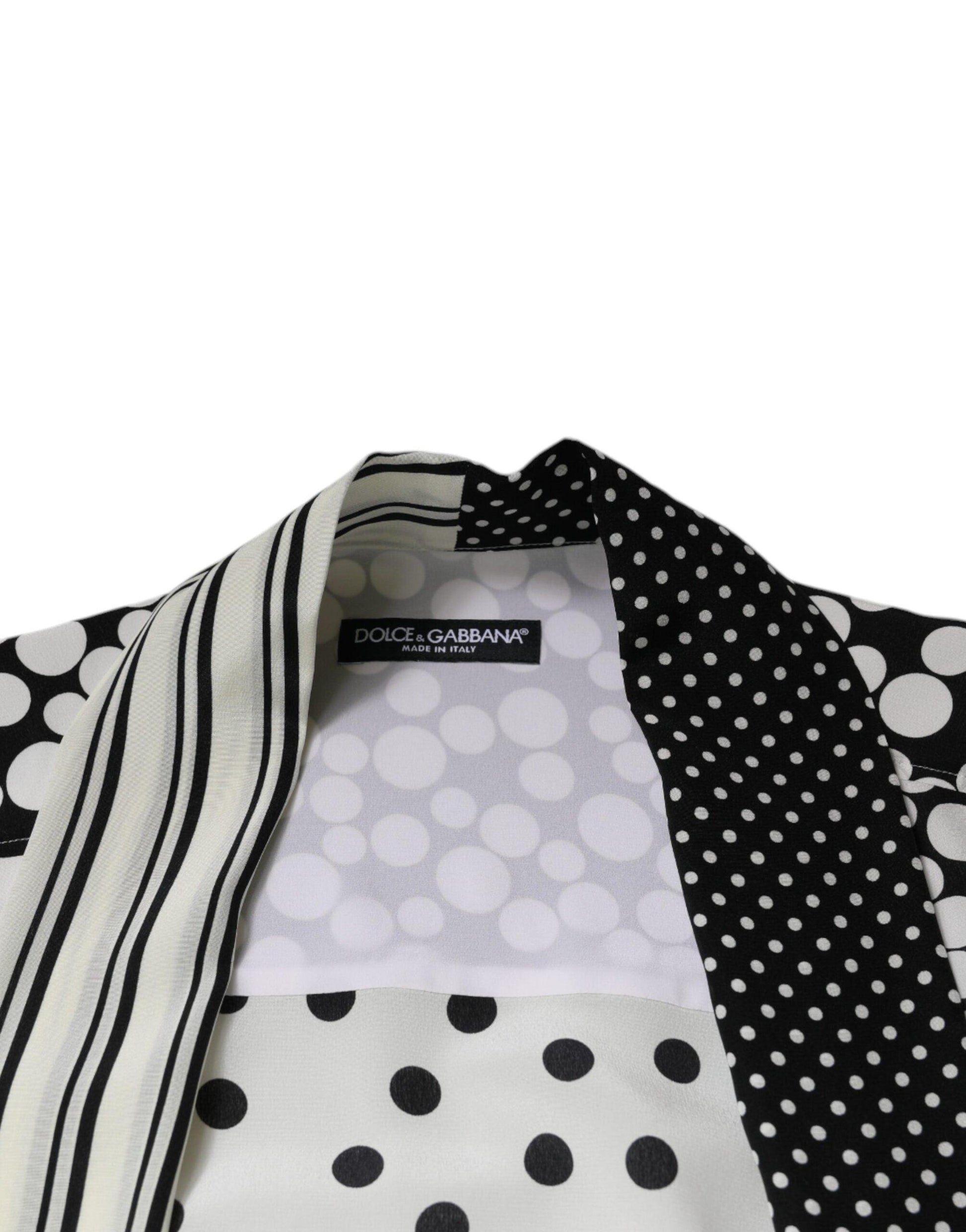 Dolce & Gabbana Black & White Polka Dot Silk Shirt - Arichezz.store