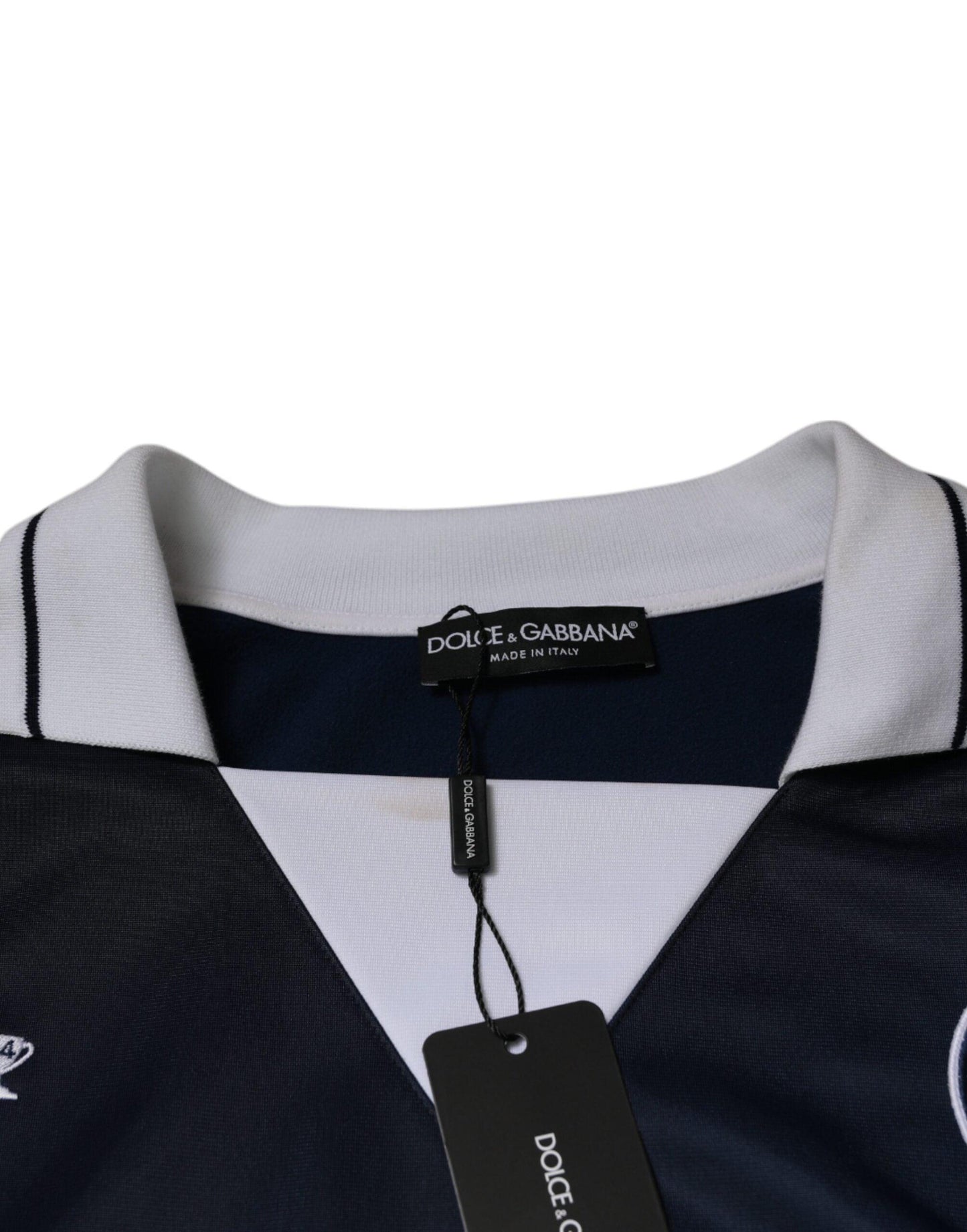 Dolce & Gabbana Blue & White Long Sleeve Jersey T-Shirt - Arichezz.store