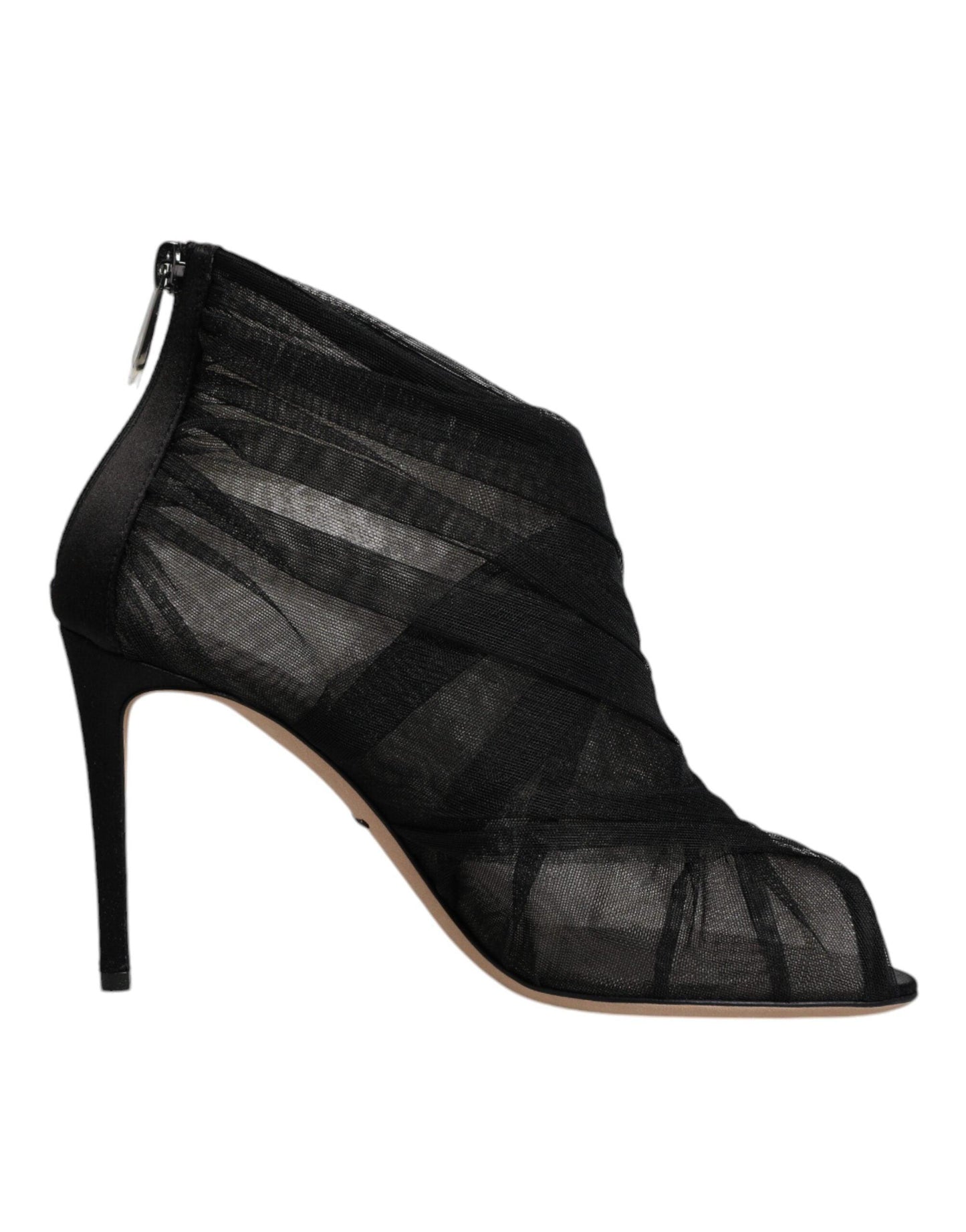 Dolce & Gabbana Black Mesh Stiletto Ankle Boots - Arichezz.store