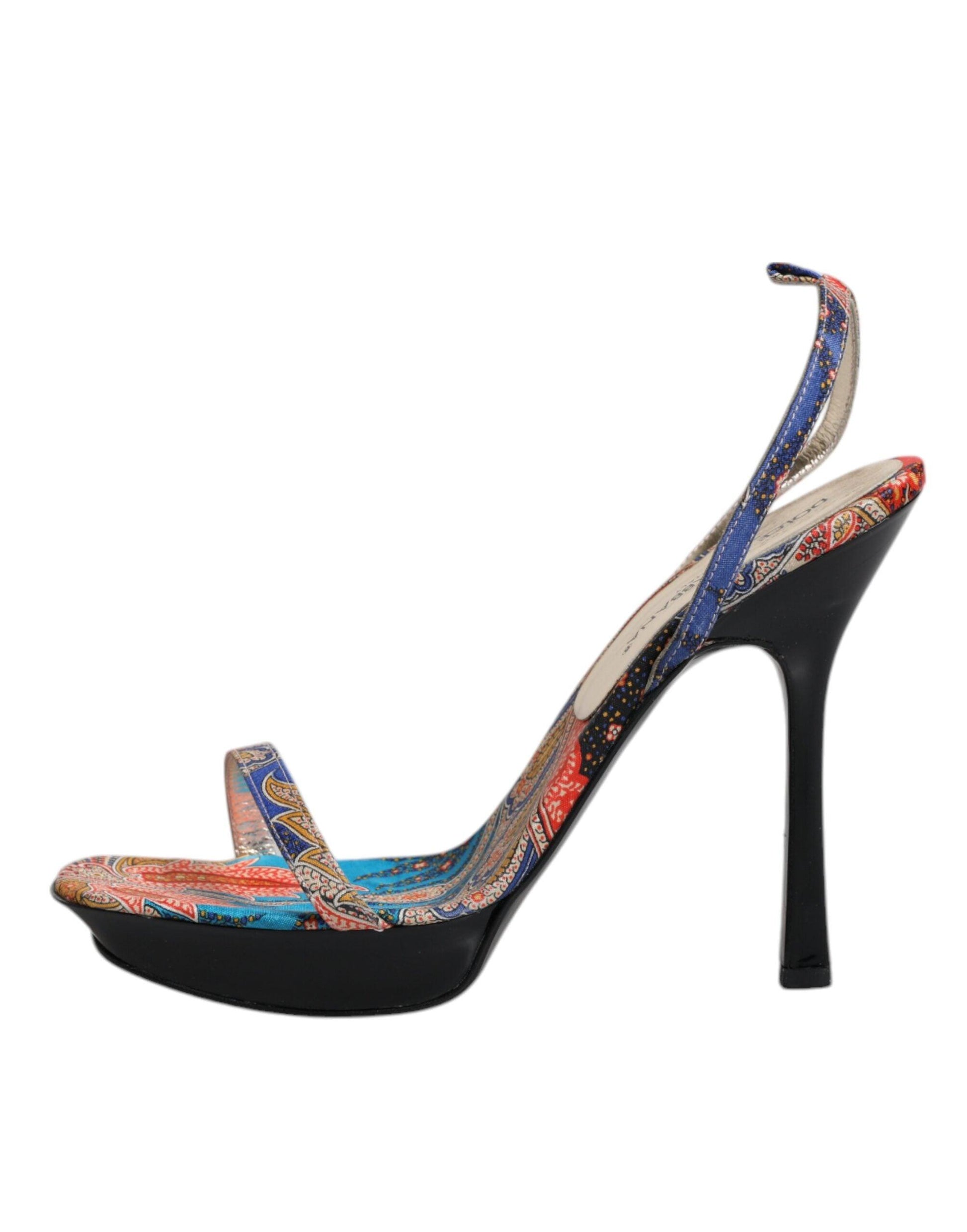 Dolce & Gabbana Multicolor Floral High Heels Sandals Shoes - Arichezz.store