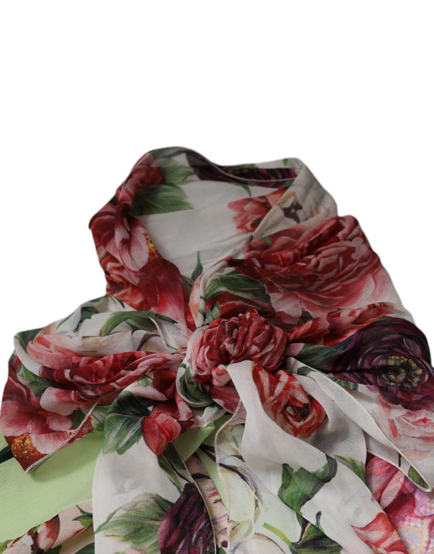 Dolce & Gabbana Multicolor Floral Patchwork Ascot Collar Top - Arichezz.store