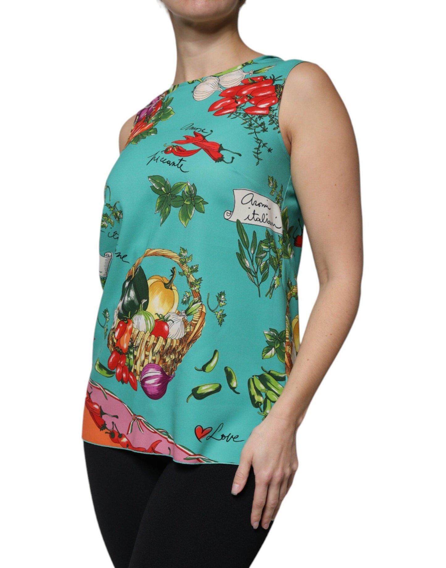 Dolce & Gabbana Multicolor Vegetables Sleeveless Tank Top - Arichezz.store