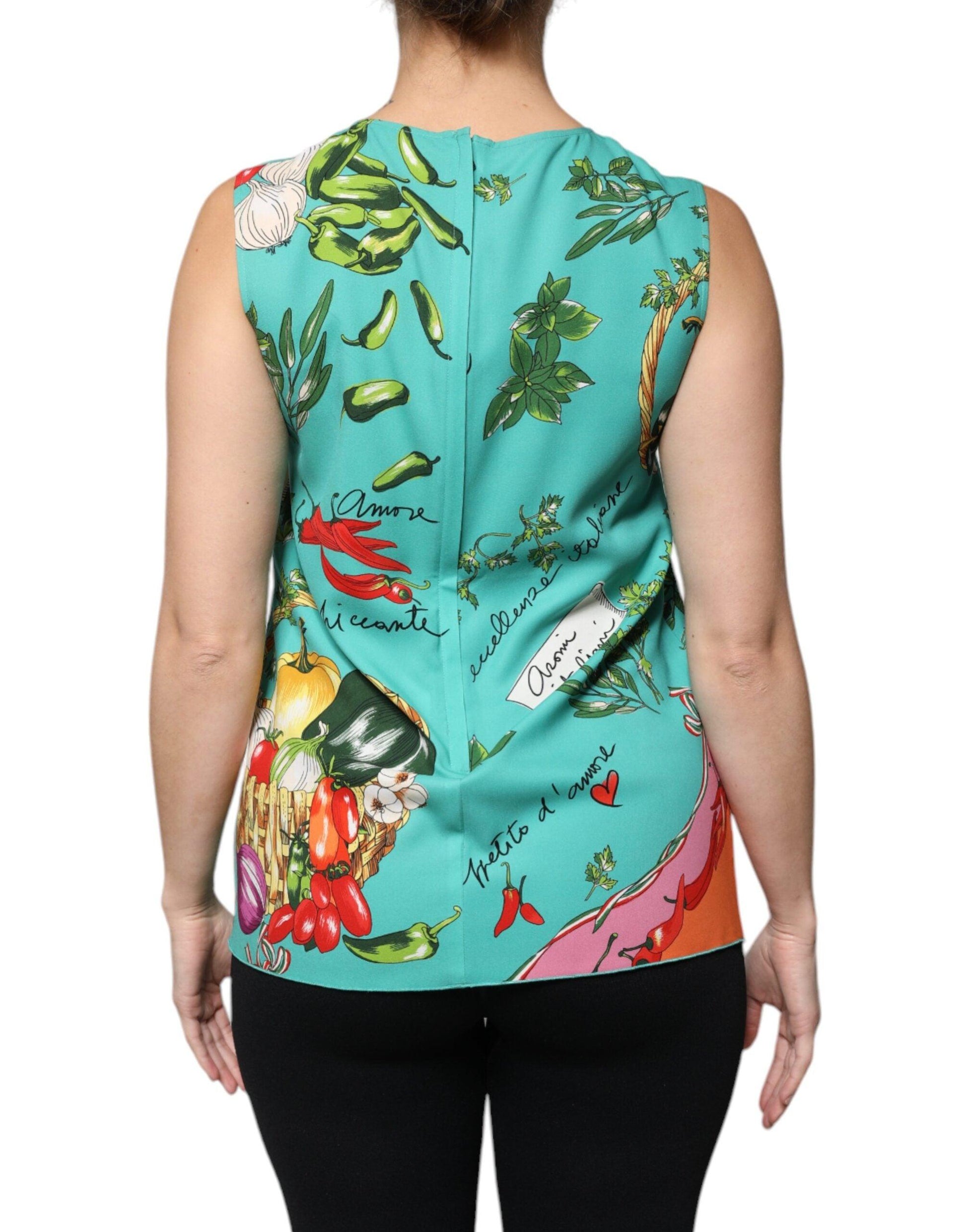 Dolce & Gabbana Multicolor Vegetables Sleeveless Tank Top - Arichezz.store