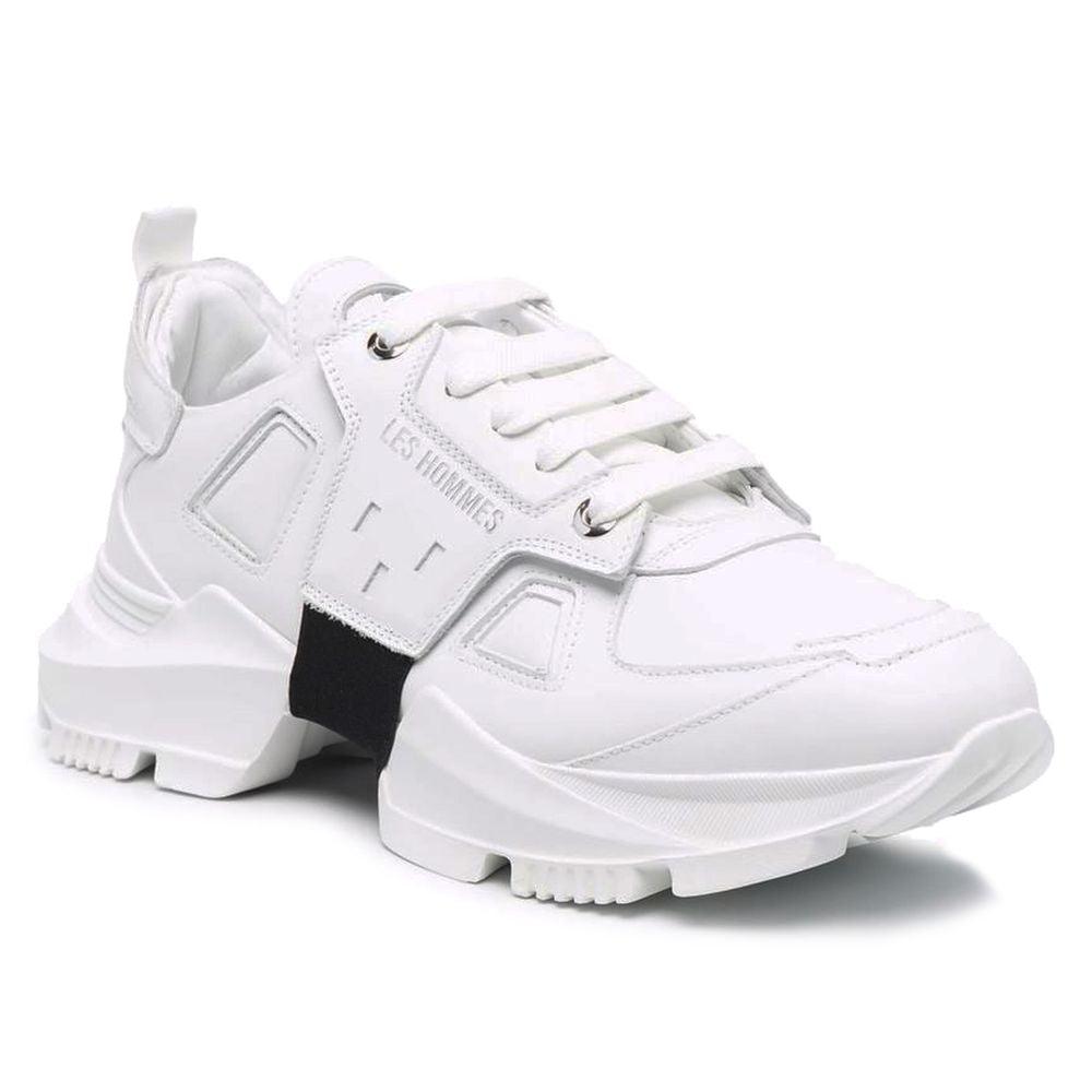 Les Hommes White Calfskin Low-Top Sneakers - Arichezz.store