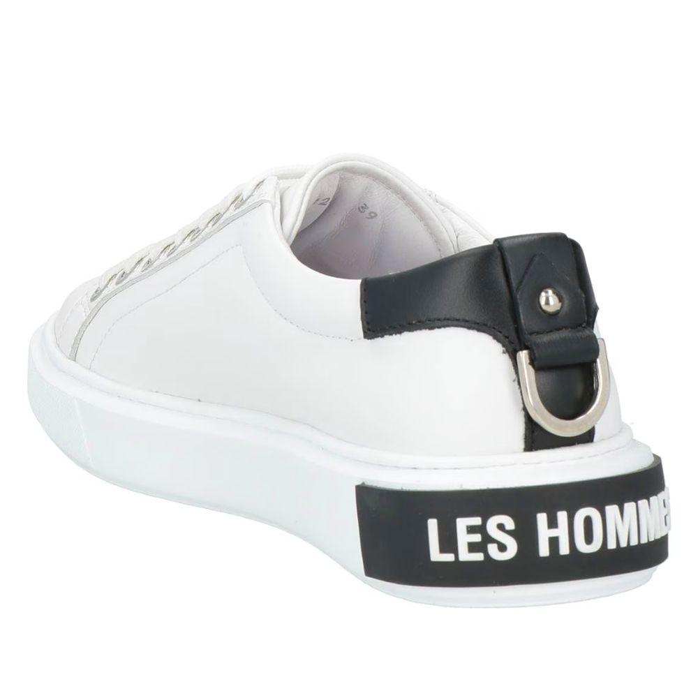 Les Hommes White Leather Di Calfskin Sneaker - Arichezz.store