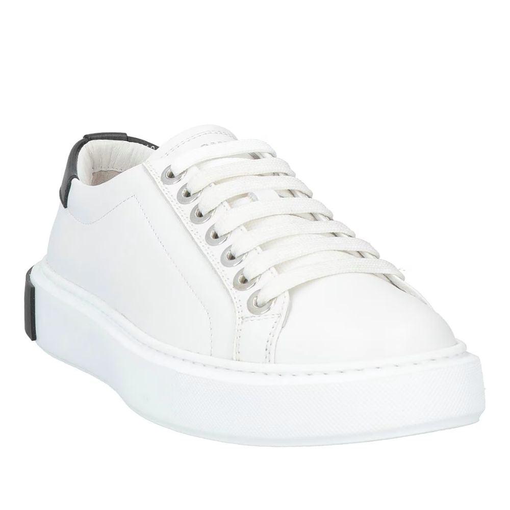 Les Hommes White Leather Di Calfskin Sneaker - Arichezz.store