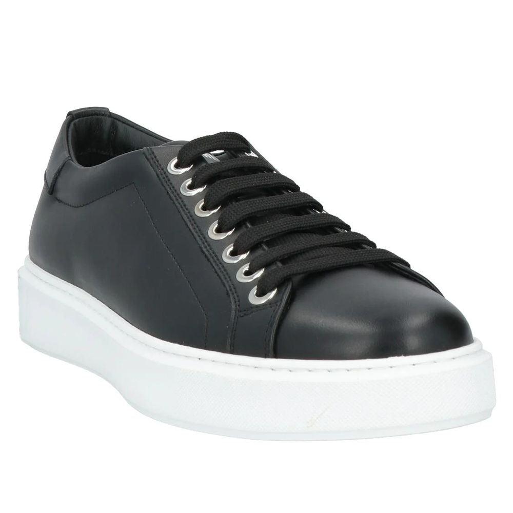 Les Hommes Black Calfskin Low-Top Sneakers - Arichezz.store