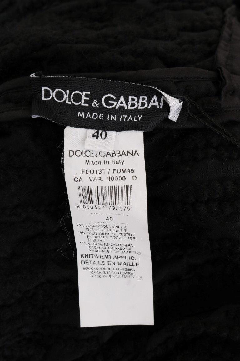 Dolce & Gabbana Elegant Black Fringed Wool-Cashmere Sweater - Arichezz.store