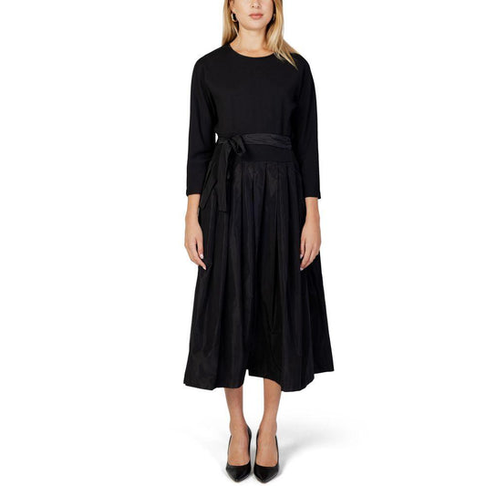 Sandro Ferrone Women's Long Black Polyester Dress