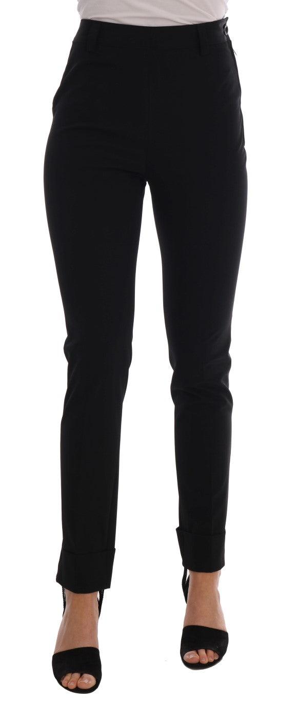 Ermanno Scervino Sleek Black Stirrup Leggings