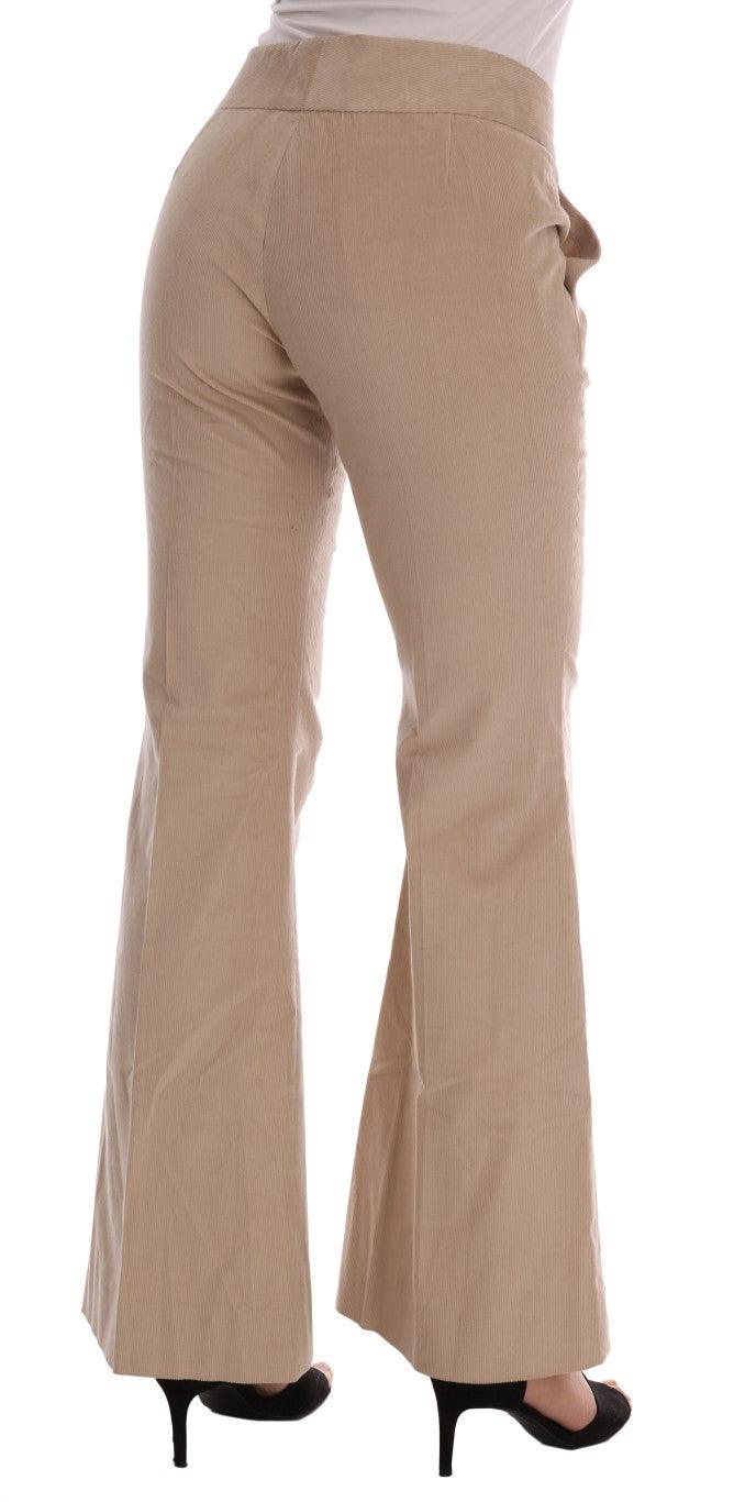 Ermanno Scervino Chic Beige Bootcut Flared Pants