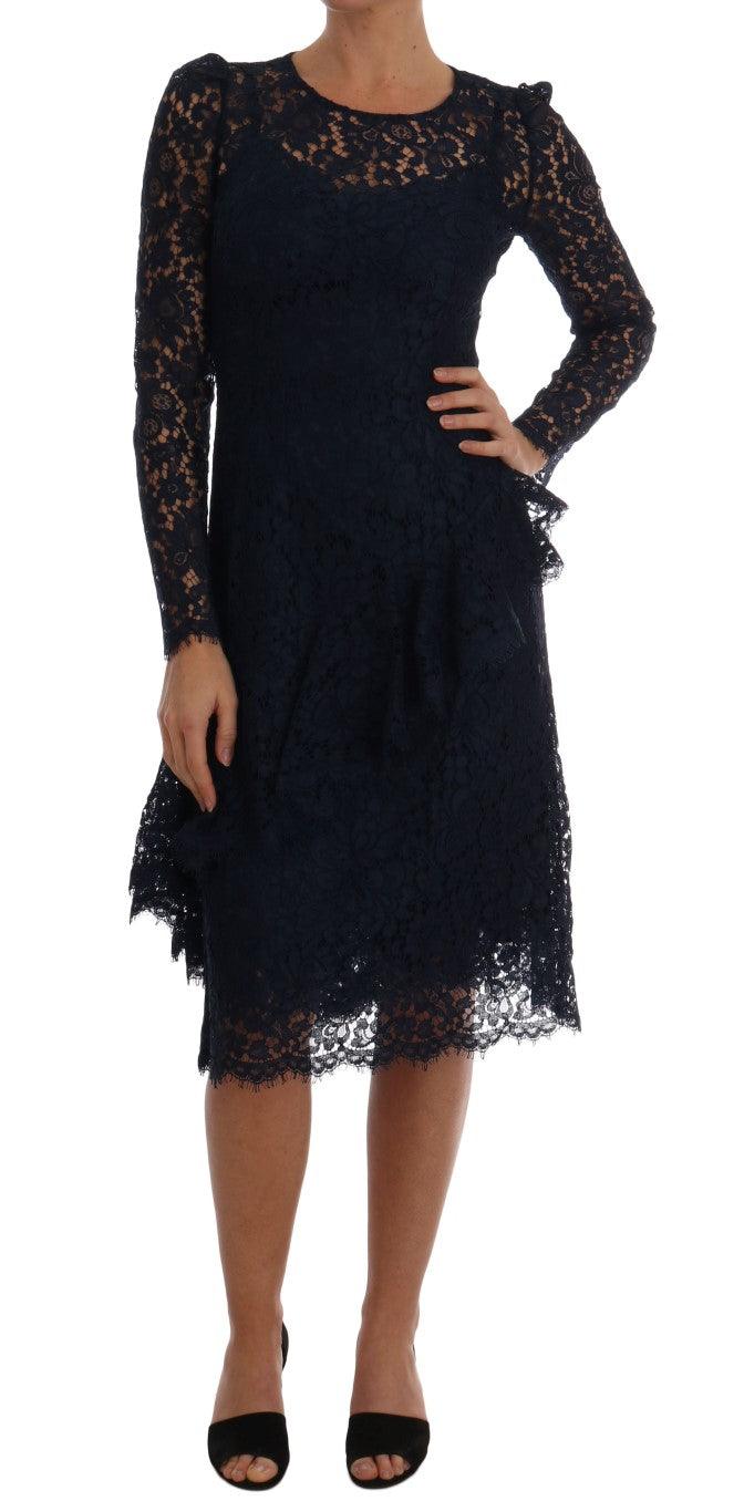 Dolce & Gabbana Elegant Floral Lace A-Line Dress - Arichezz.store