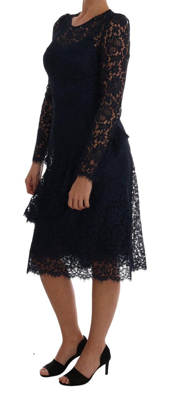 Dolce & Gabbana Elegant Floral Lace A-Line Dress - Arichezz.store