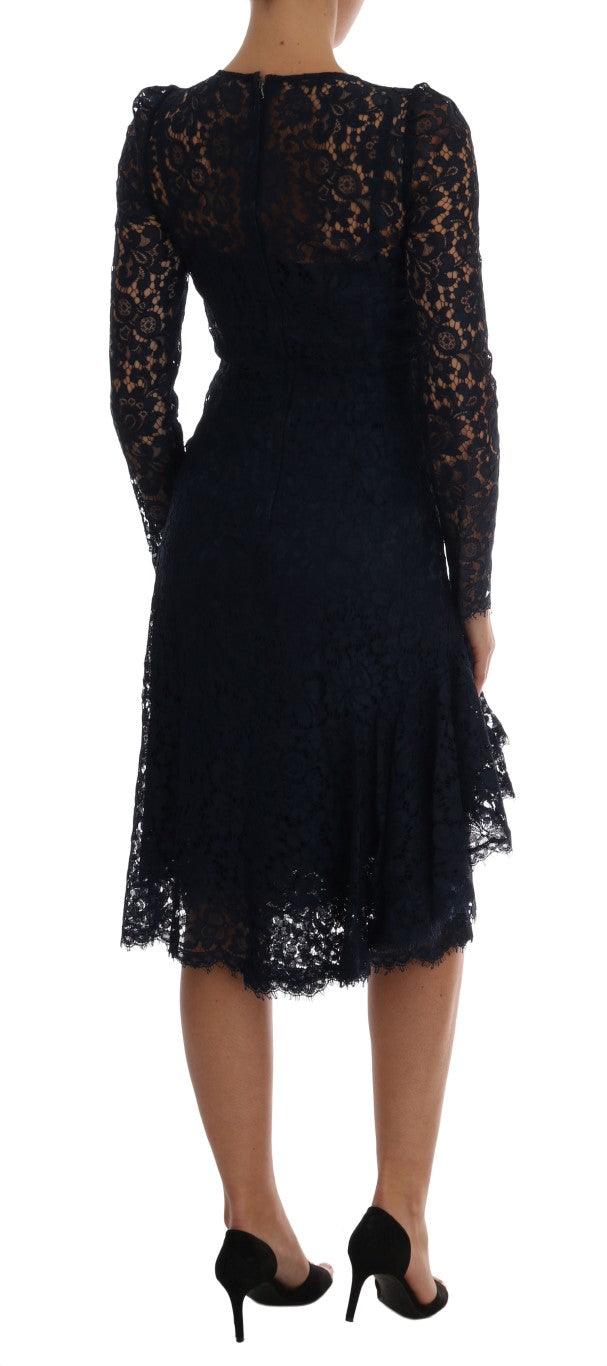 Dolce & Gabbana Elegant Floral Lace A-Line Dress - Arichezz.store