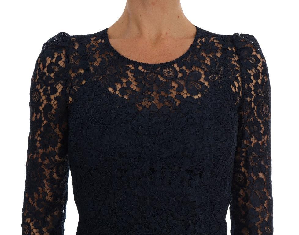 Dolce & Gabbana Elegant Floral Lace A-Line Dress - Arichezz.store