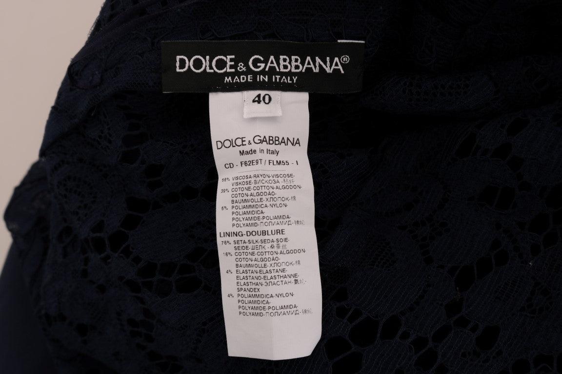 Dolce & Gabbana Elegant Floral Lace A-Line Dress - Arichezz.store